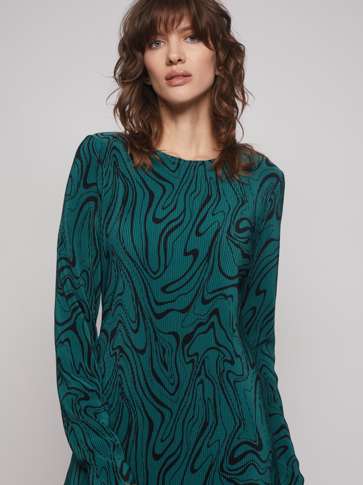 Платье кроеное zolla 023128152091, цвет зеленый, размер XS - фото 5