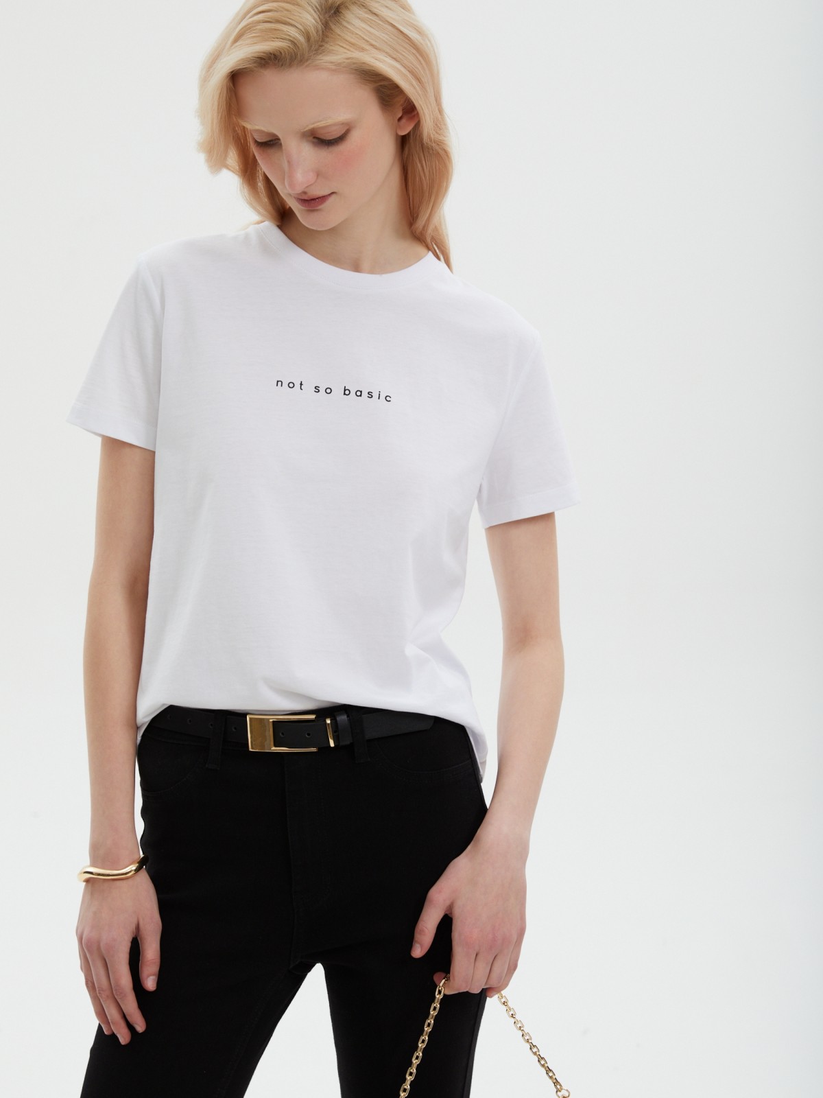 Футболка из хлопка с принтом-надписью