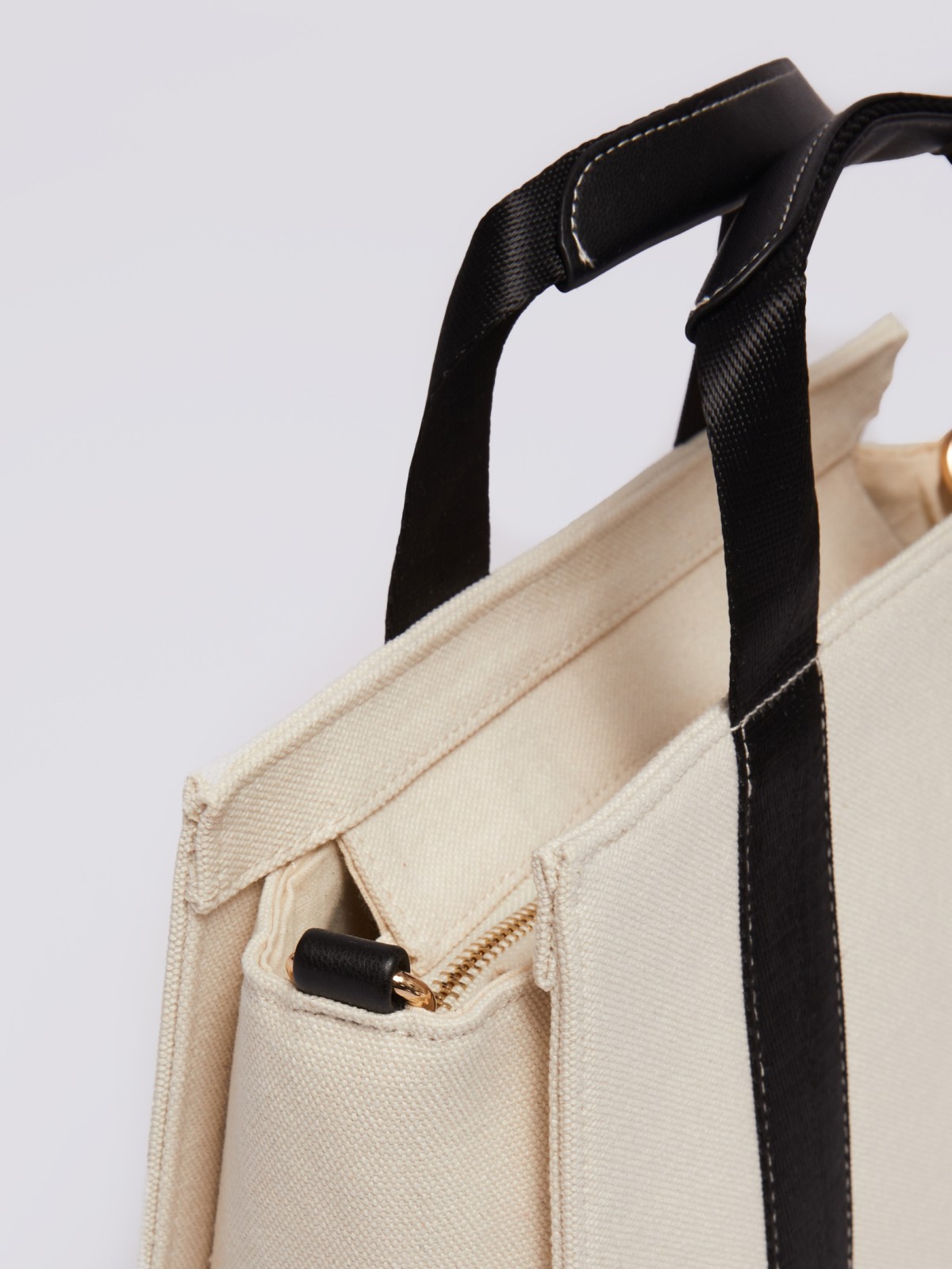 Текстильная сумка-тоут с ремешком на плечо zolla 22421943Q075, цвет черный, размер No_size - фото 2