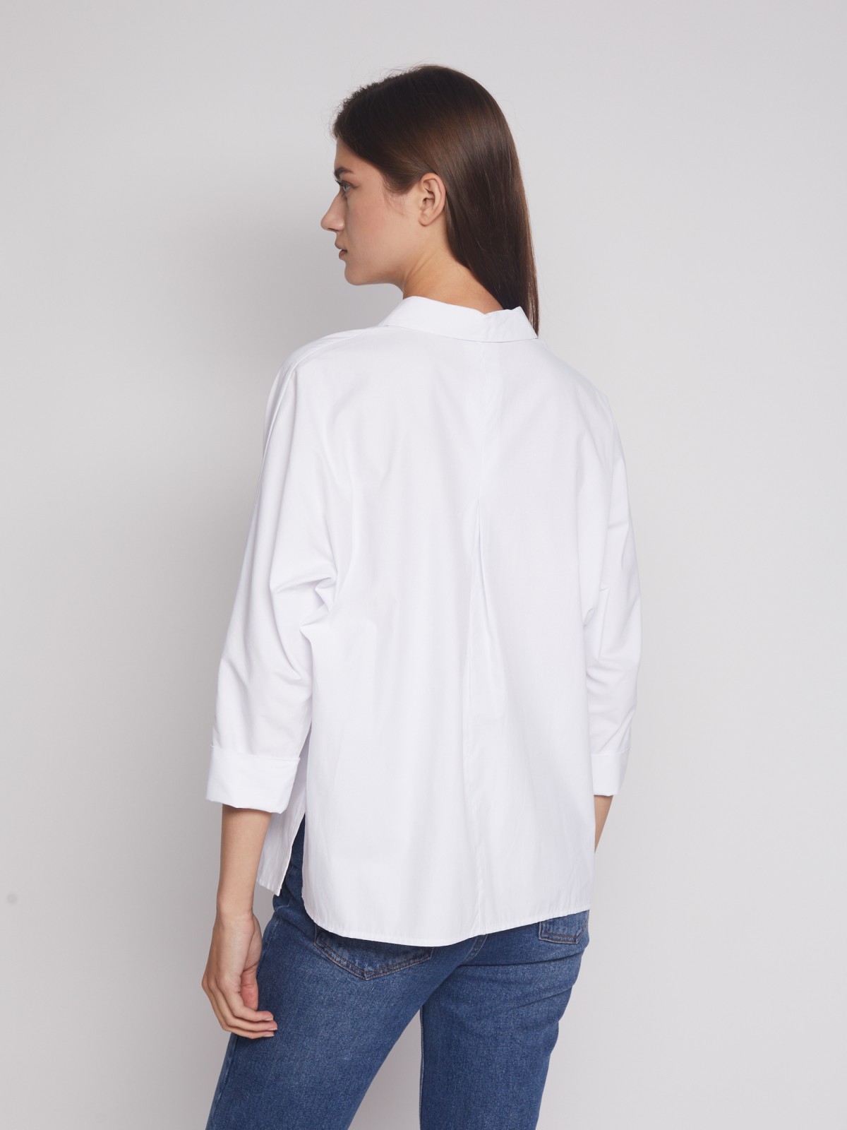 Рубашка с декоративной брошью zolla 222311159043, цвет белый, размер XS - фото 6
