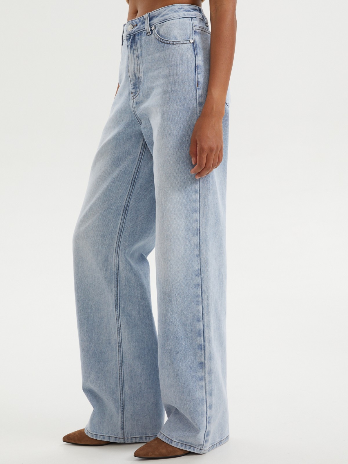 Джинсы силуэта Wide с высокой посадкой