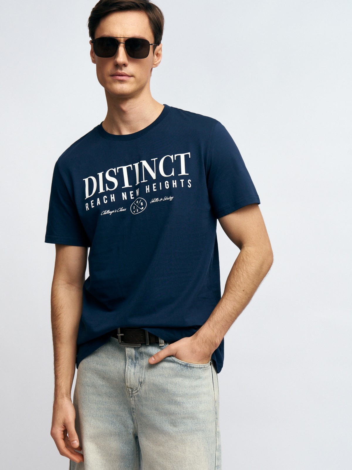 Футболка из хлопка с принтом-надписью