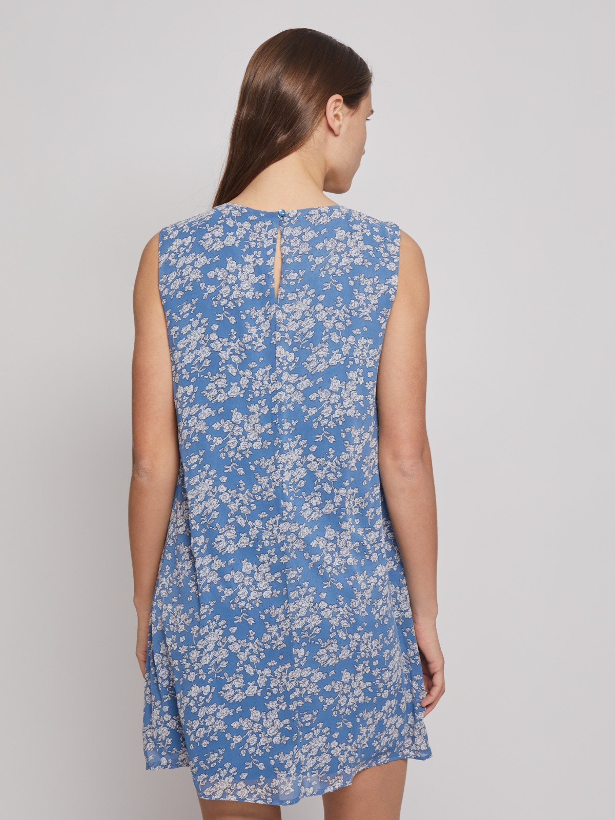 Шифоновое платье без рукавов zolla 022238262102, цвет голубой, размер XS - фото 6