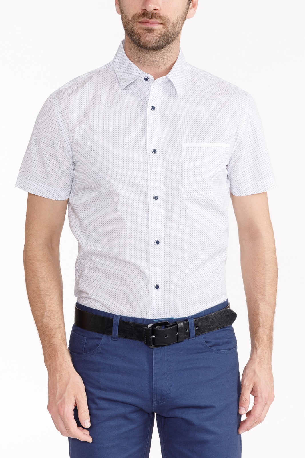 Рубашка с  короткими рукавами zolla 010242259163, цвет белый, размер S