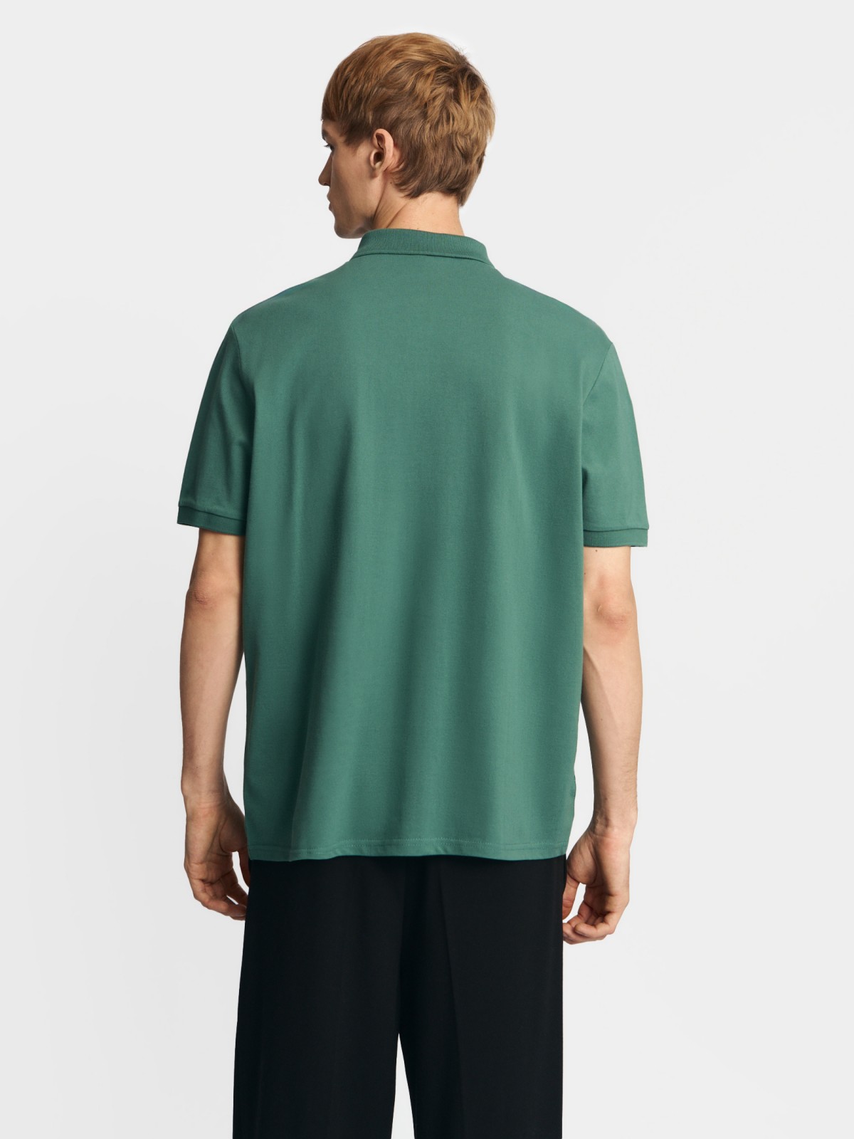 Футболка поло из хлопка однотонная