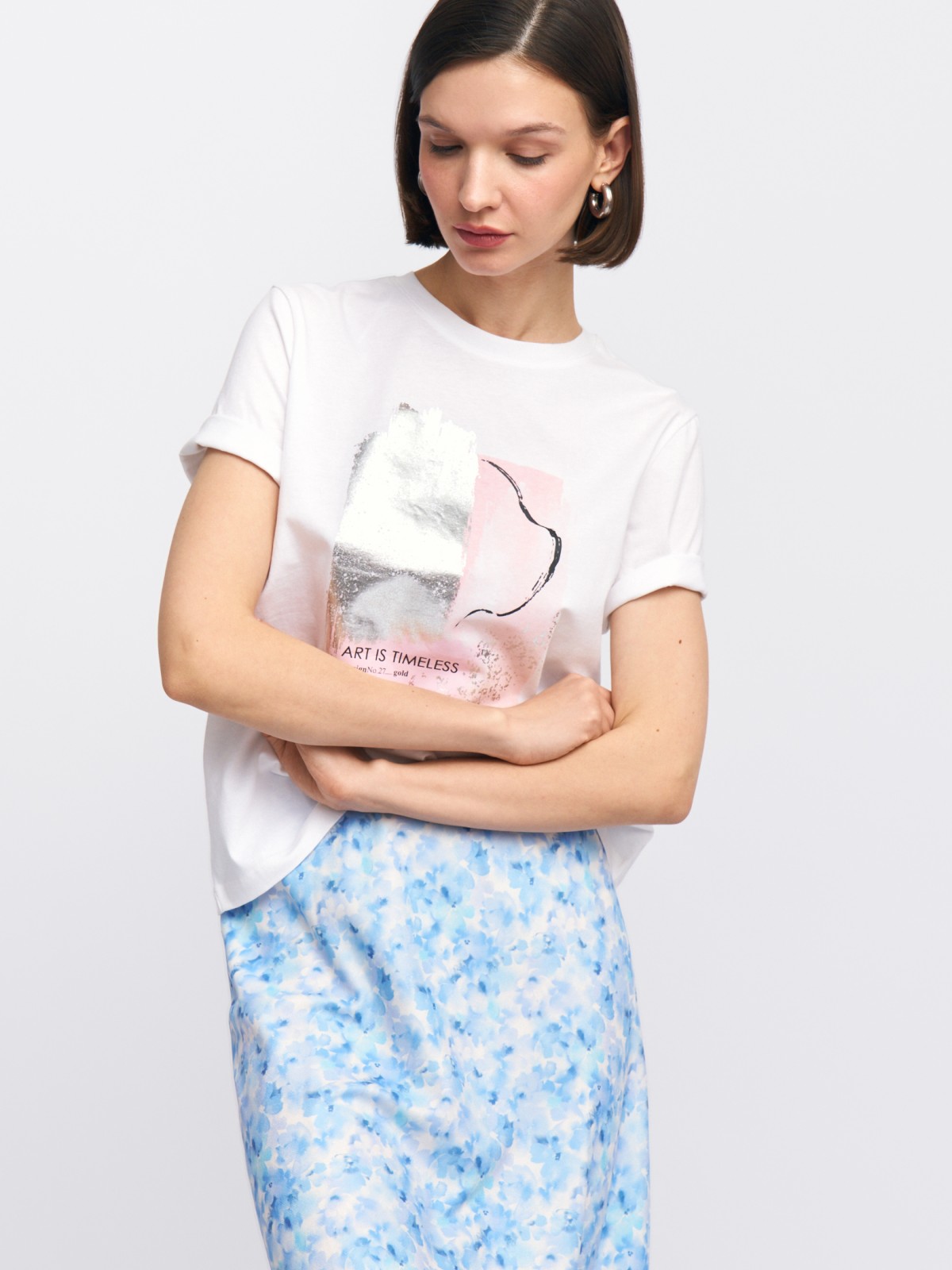 Футболка из хлопка с принтом