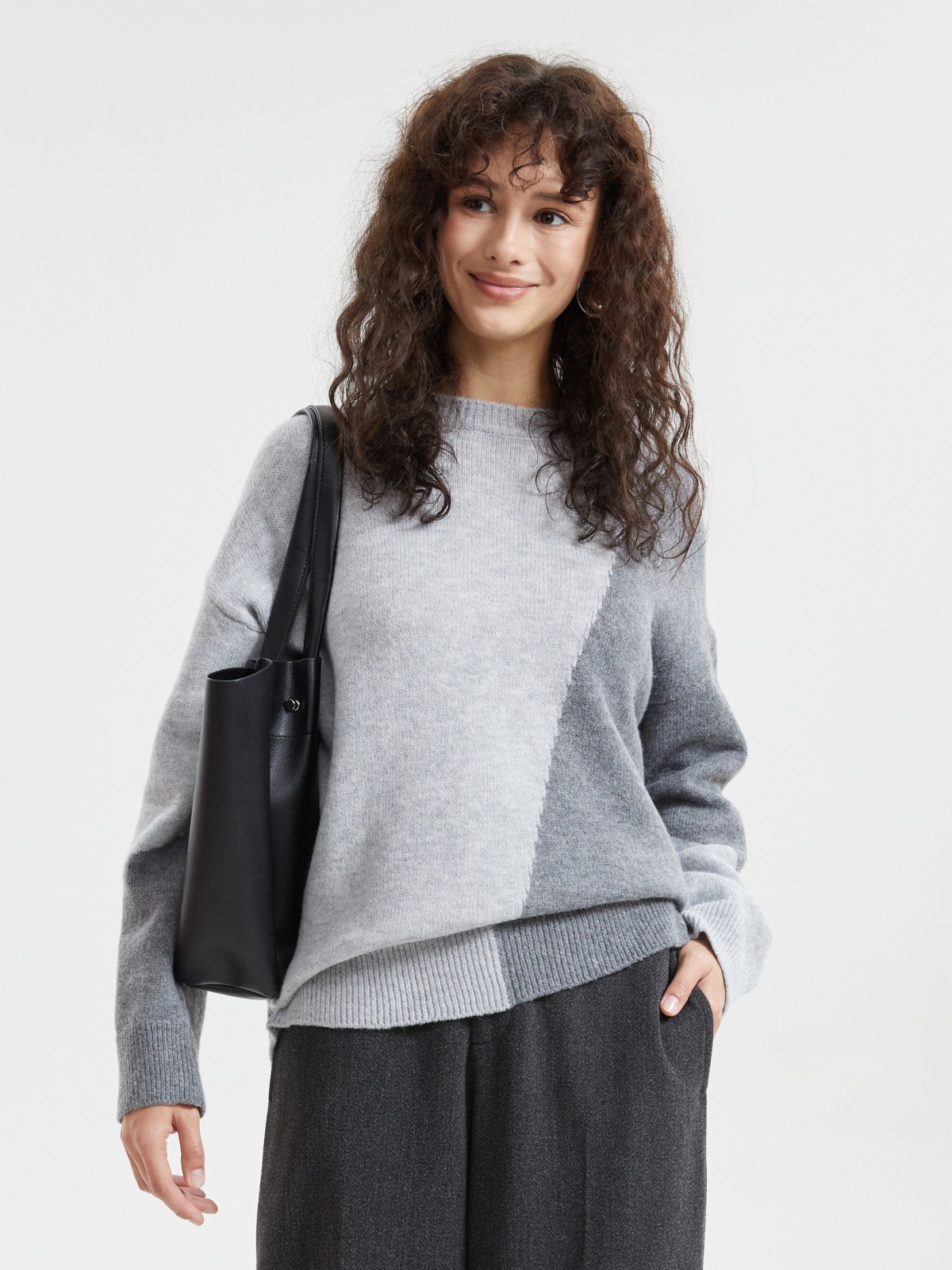 Вязаный джемпер оверсайз с шерстью