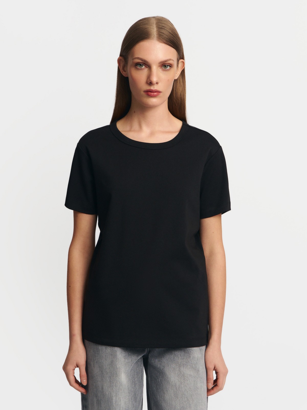 Футболка из хлопка однотонная