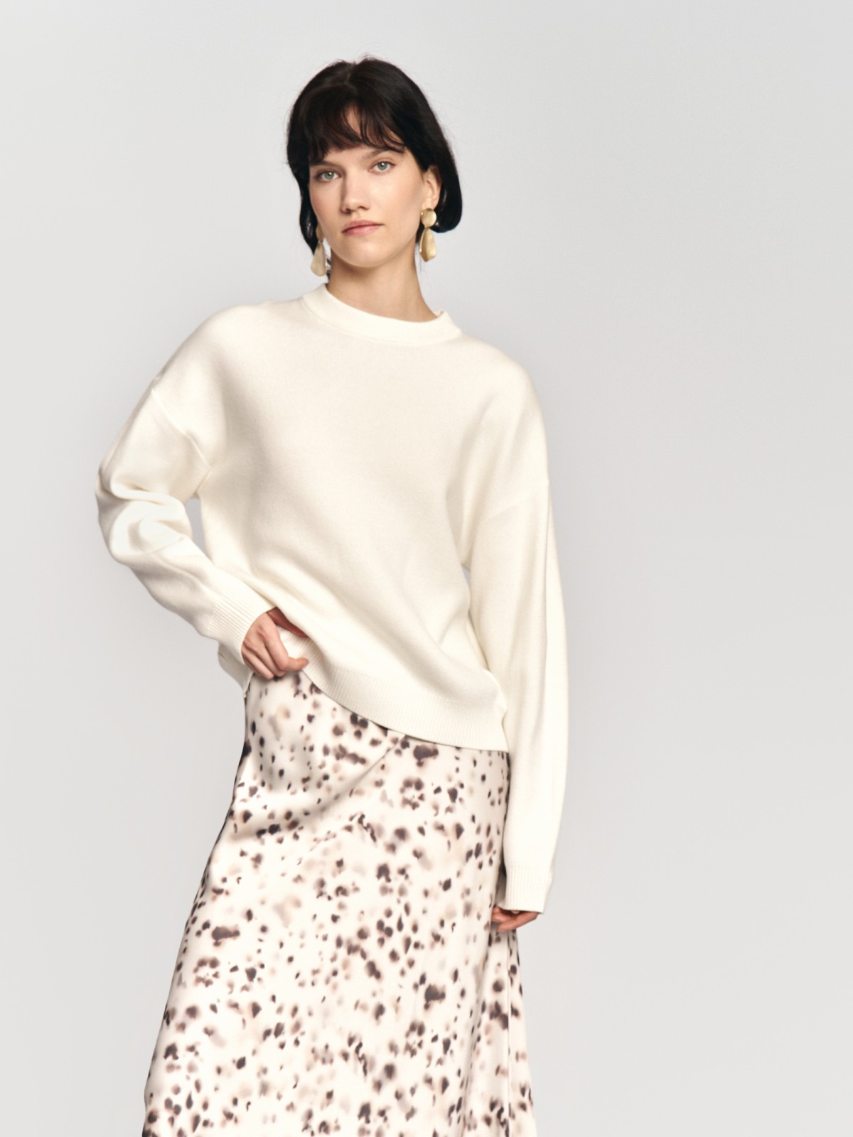 Трикотажный джемпер с длинным рукавом