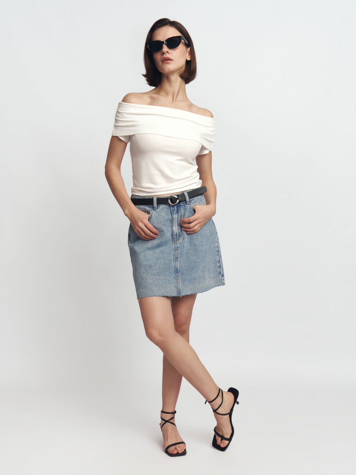 Джинсовая юбка мини из хлопка