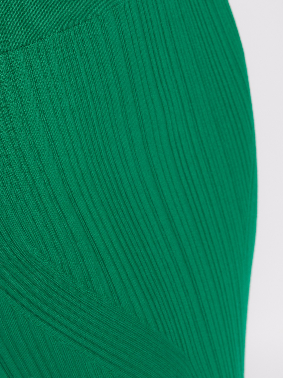 Трикотажная юбка-карандаш длины миди на резинке zolla 024217701031, цвет зеленый, размер L - фото 4