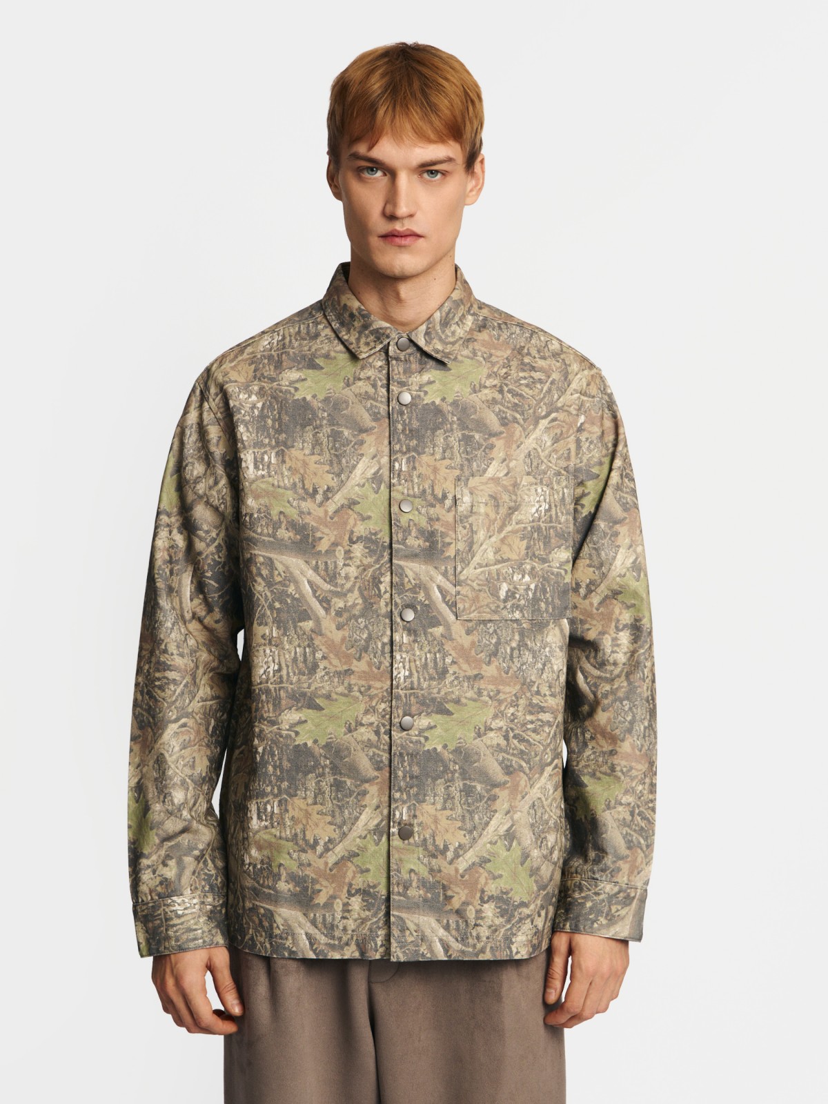 Куртка-рубашка из хлопка с принтом