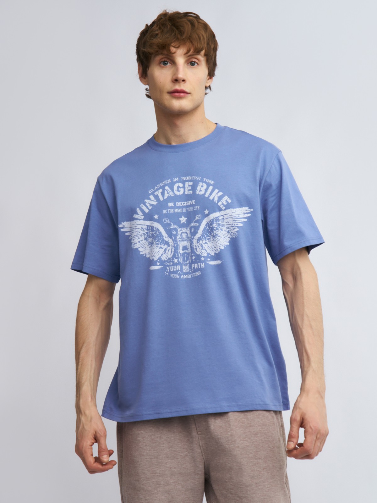 Футболка из хлопка с принтом