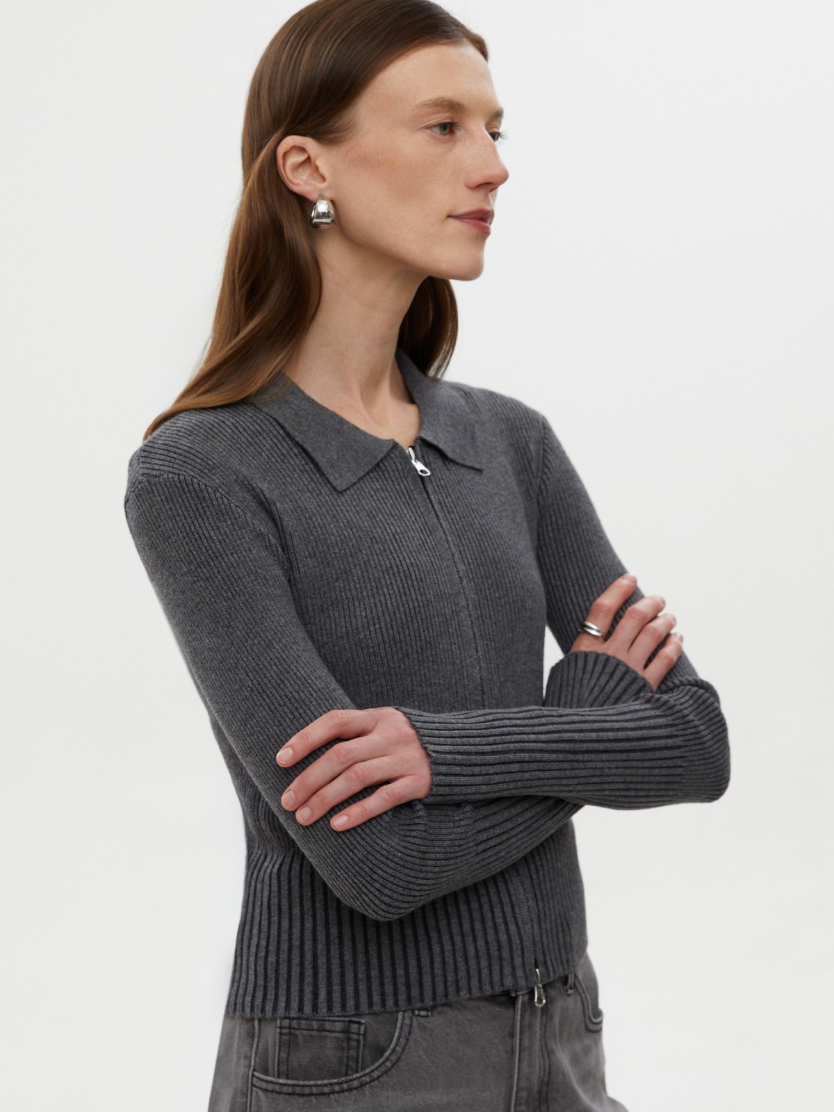 Трикотажный кардиган на молнии 