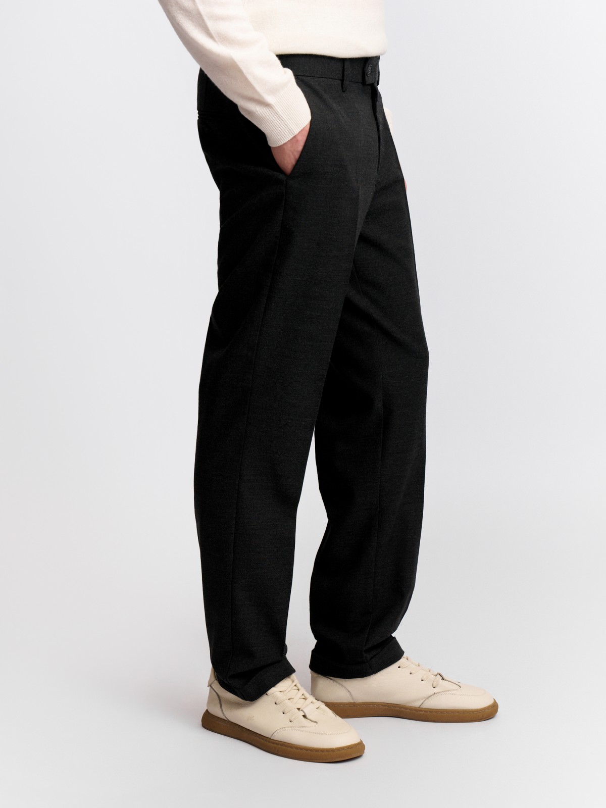 Офисные брюки с шерстью и стрелками