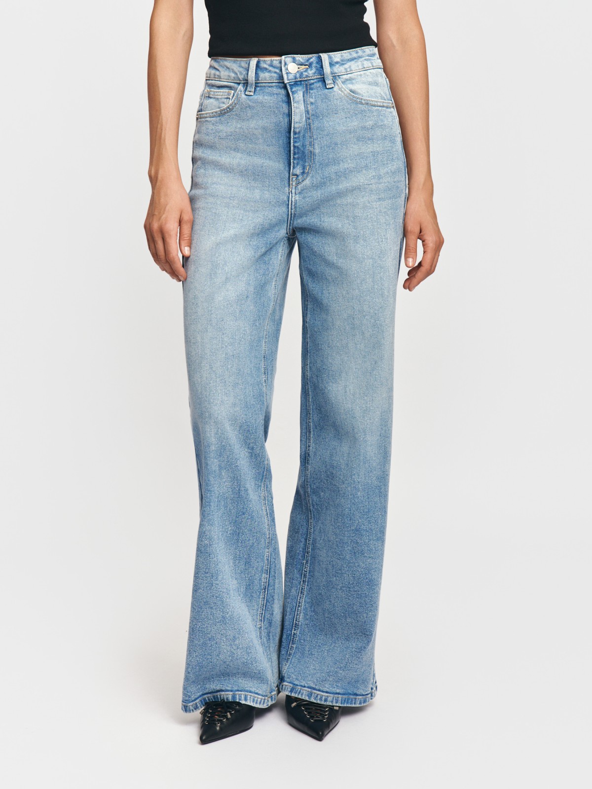 Джинсы Wide из хлопка с высокой посадкой