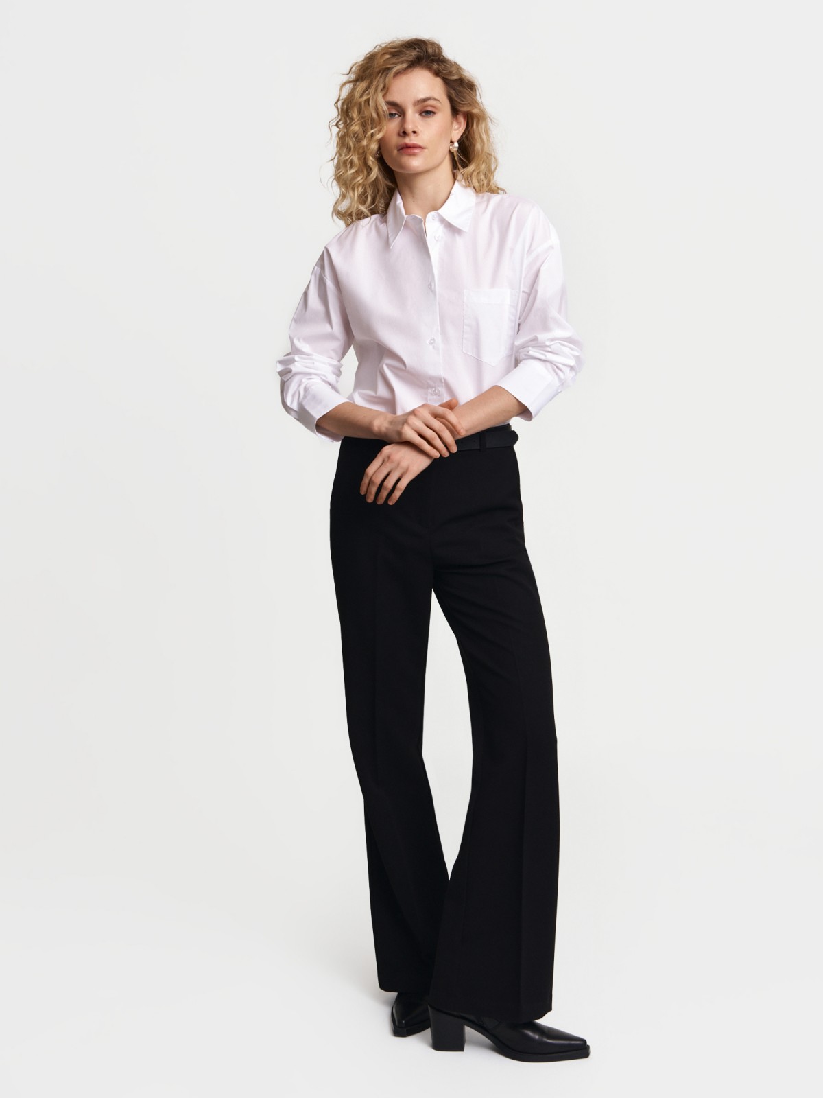 Рубашка оверсайз силуэта из хлопка