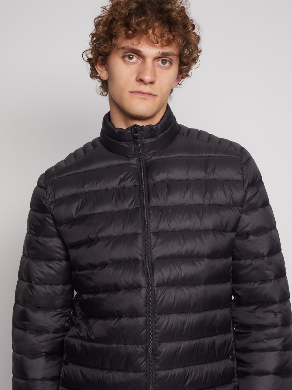 Лёгкая куртка с воротником-стойкой zolla 012335102034, цвет черный, размер S - фото 5