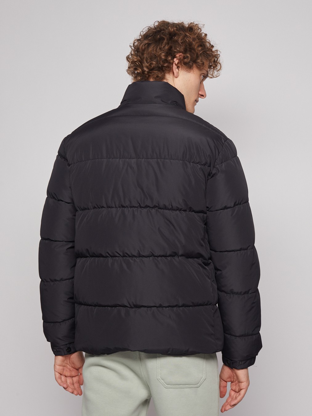 Тёплая куртка с воротником-стойкой zolla 012345102184, цвет черный, размер S - фото 6