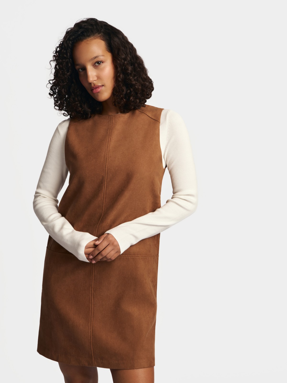 Платье-сарафан из экозамши