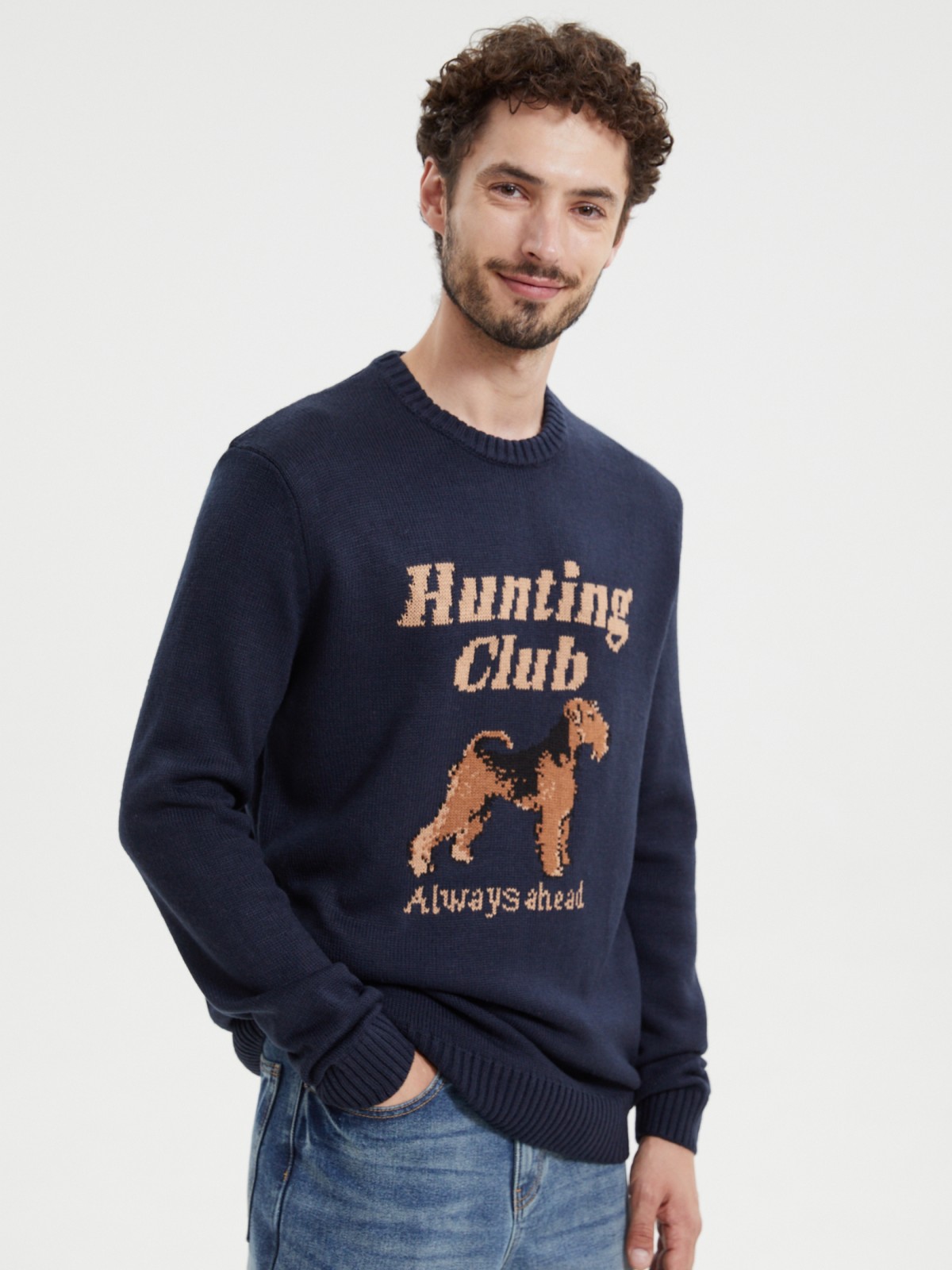 Вязаный джемпер из акрила с узором