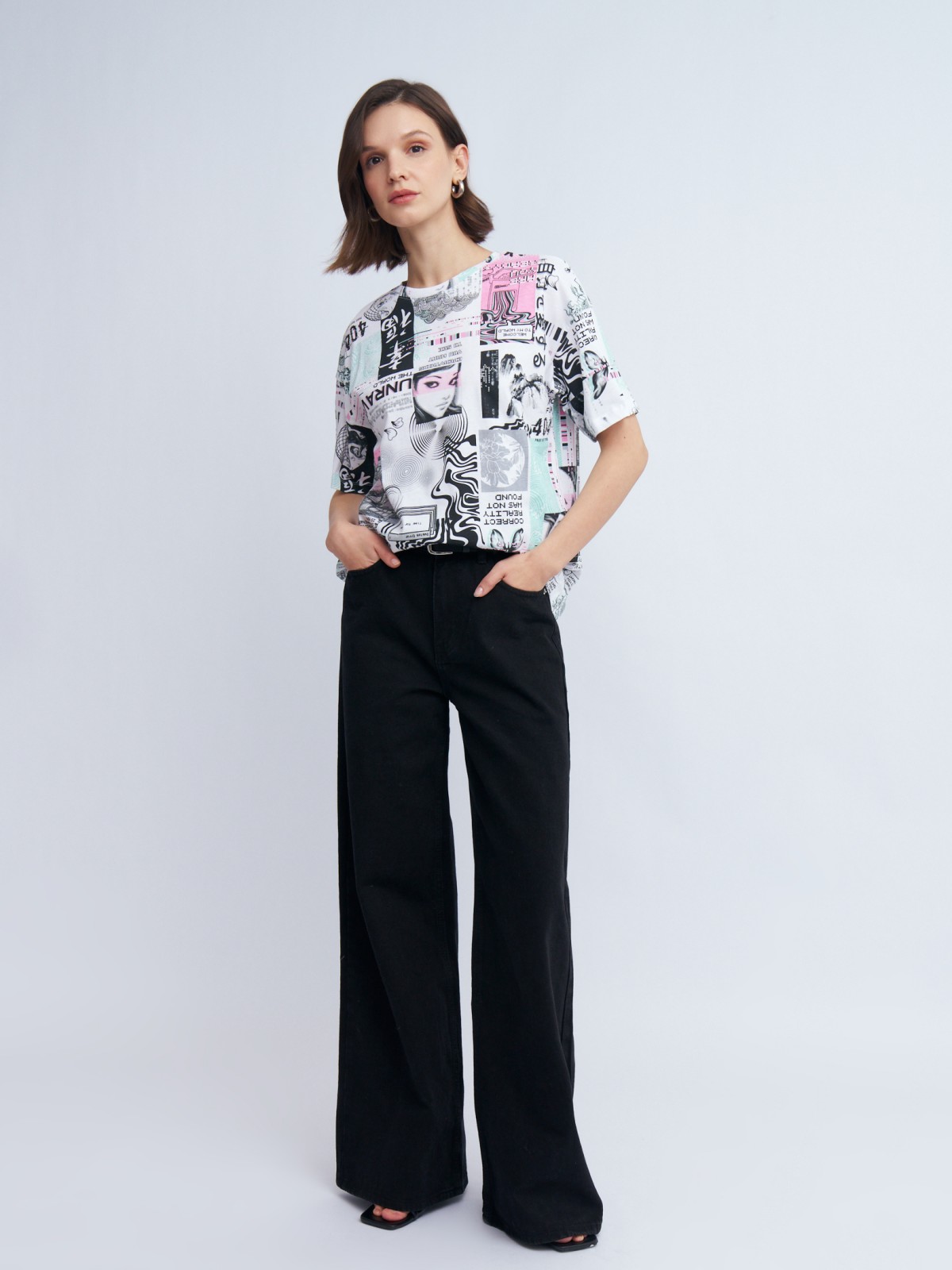 Футболка из хлопка с принтом