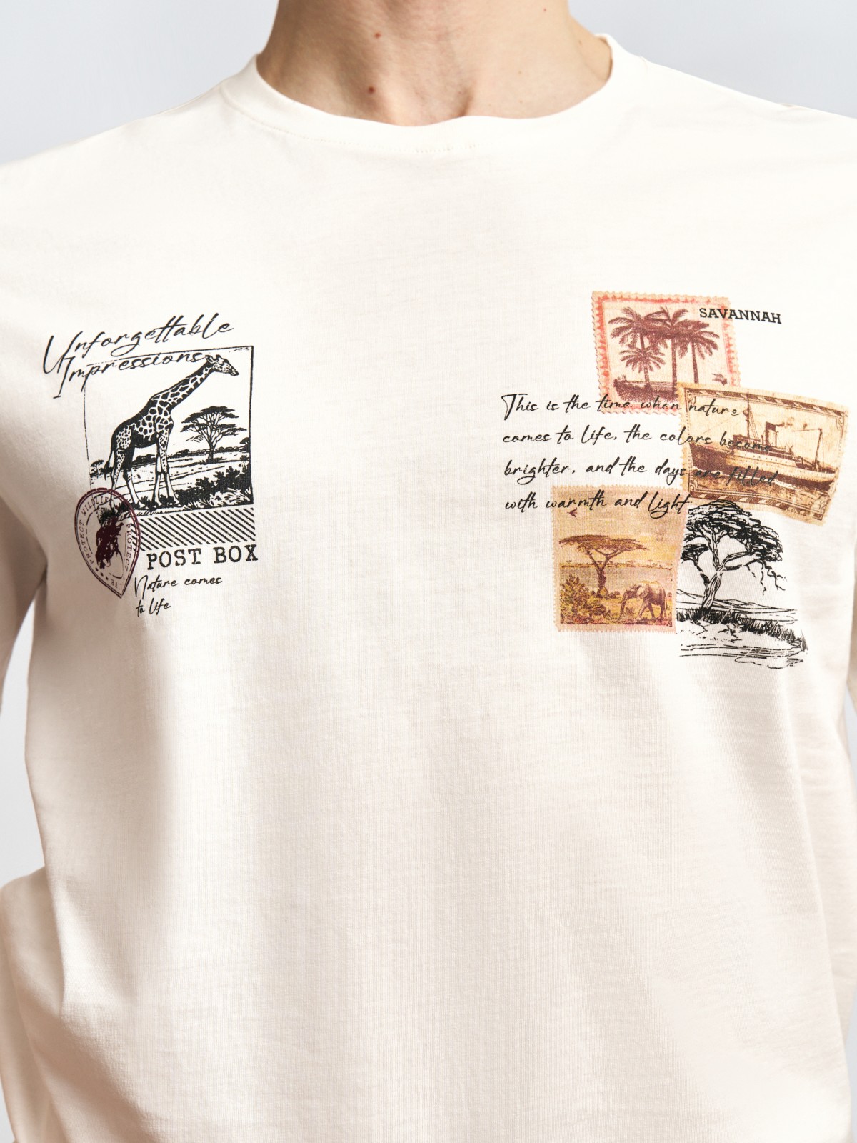 Футболка из хлопка с принтом