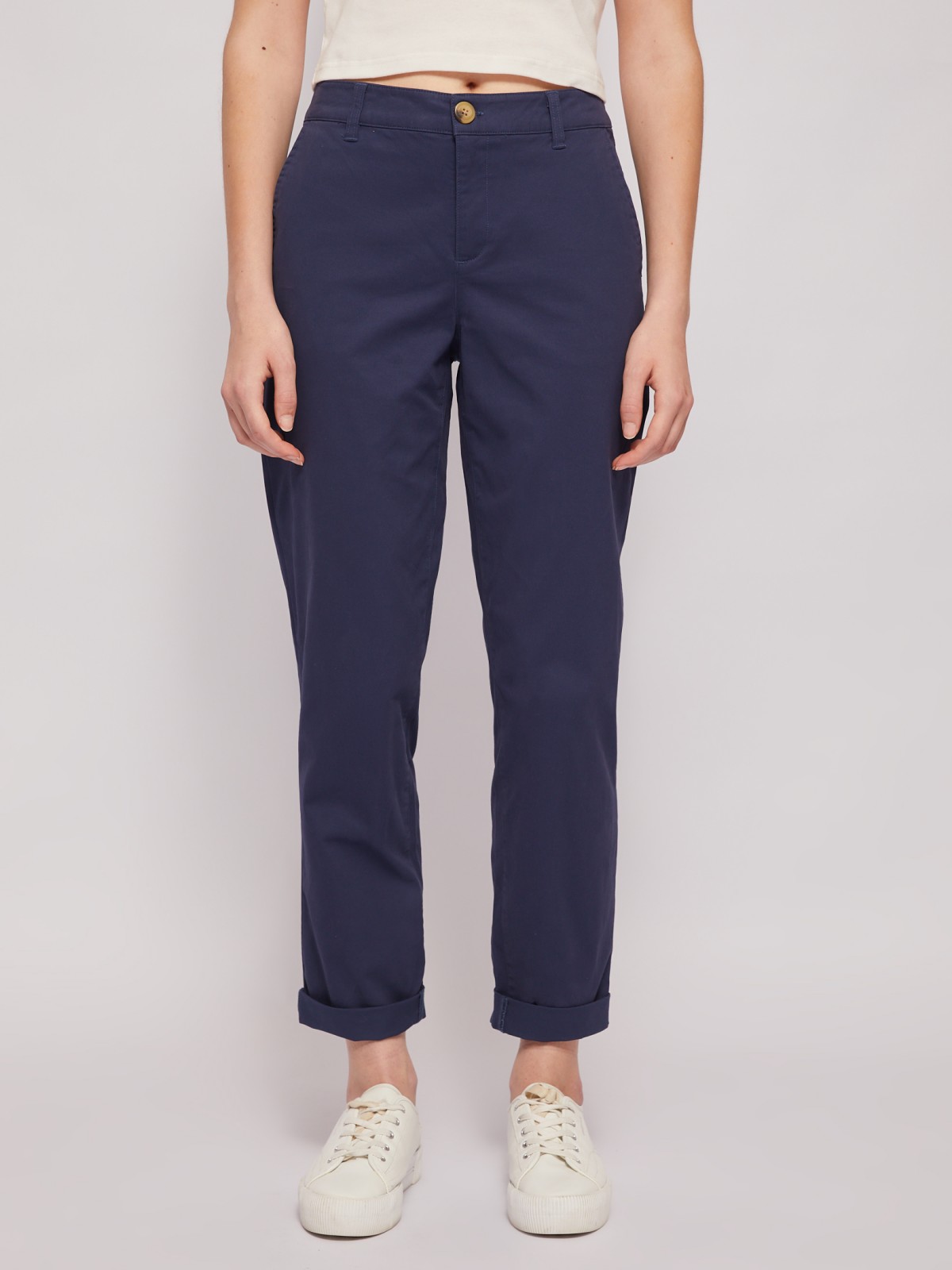 Брюки-чинос из хлопка со средней талией Брюки-чинос из хлопка со средней талией