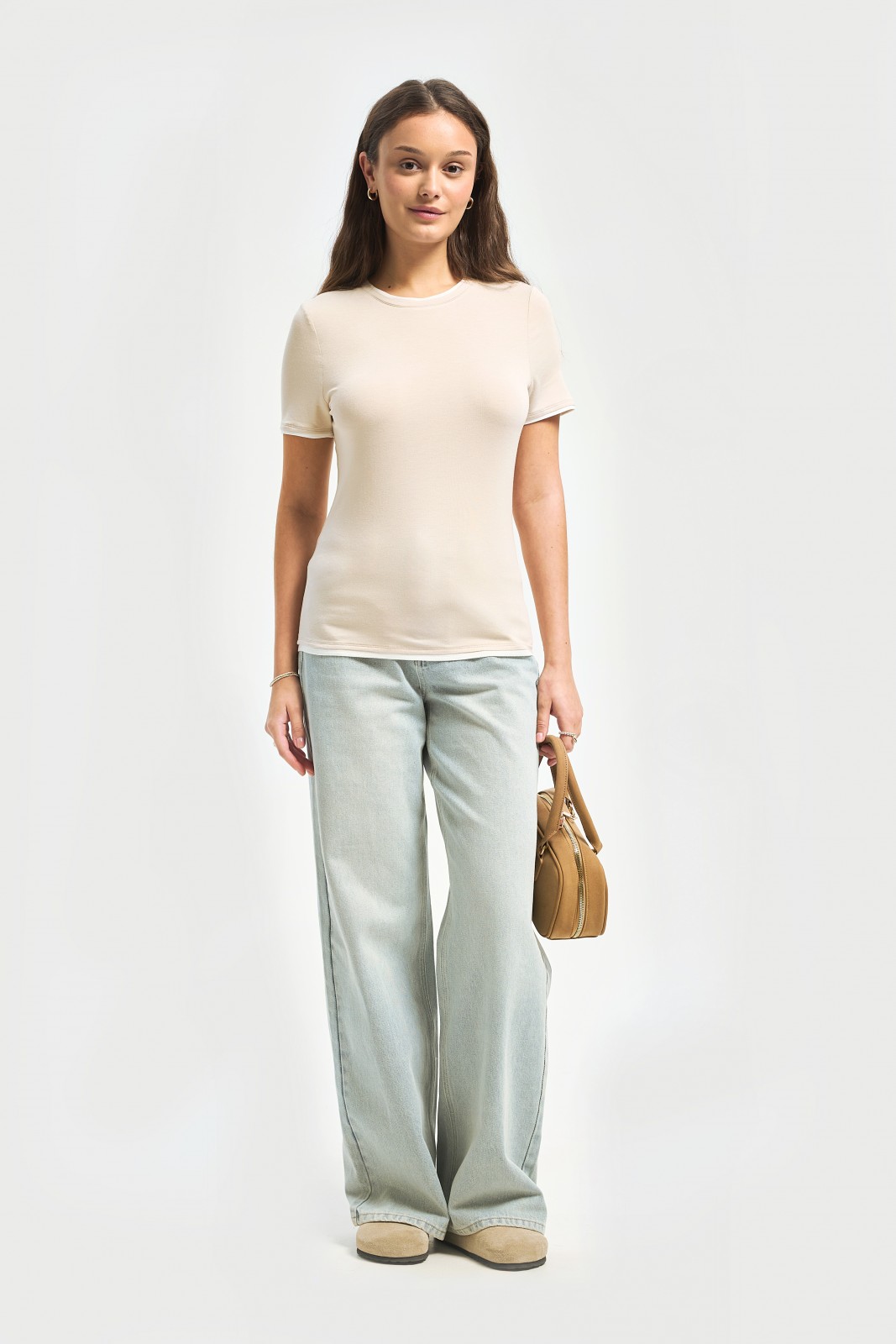 Футболка из вискозы с отделкой