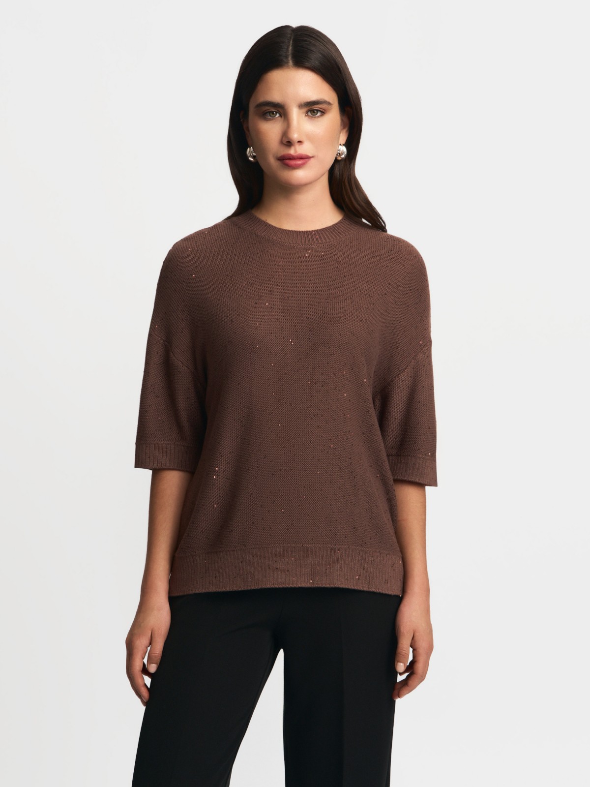 Вязаный джемпер с пайетками