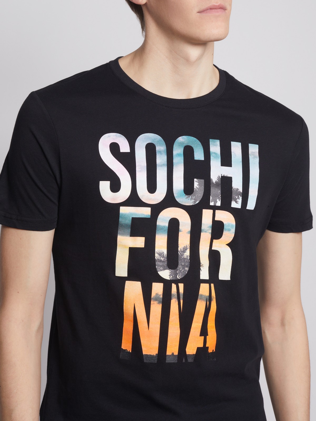 Футболка из хлопка с принтом-надписью