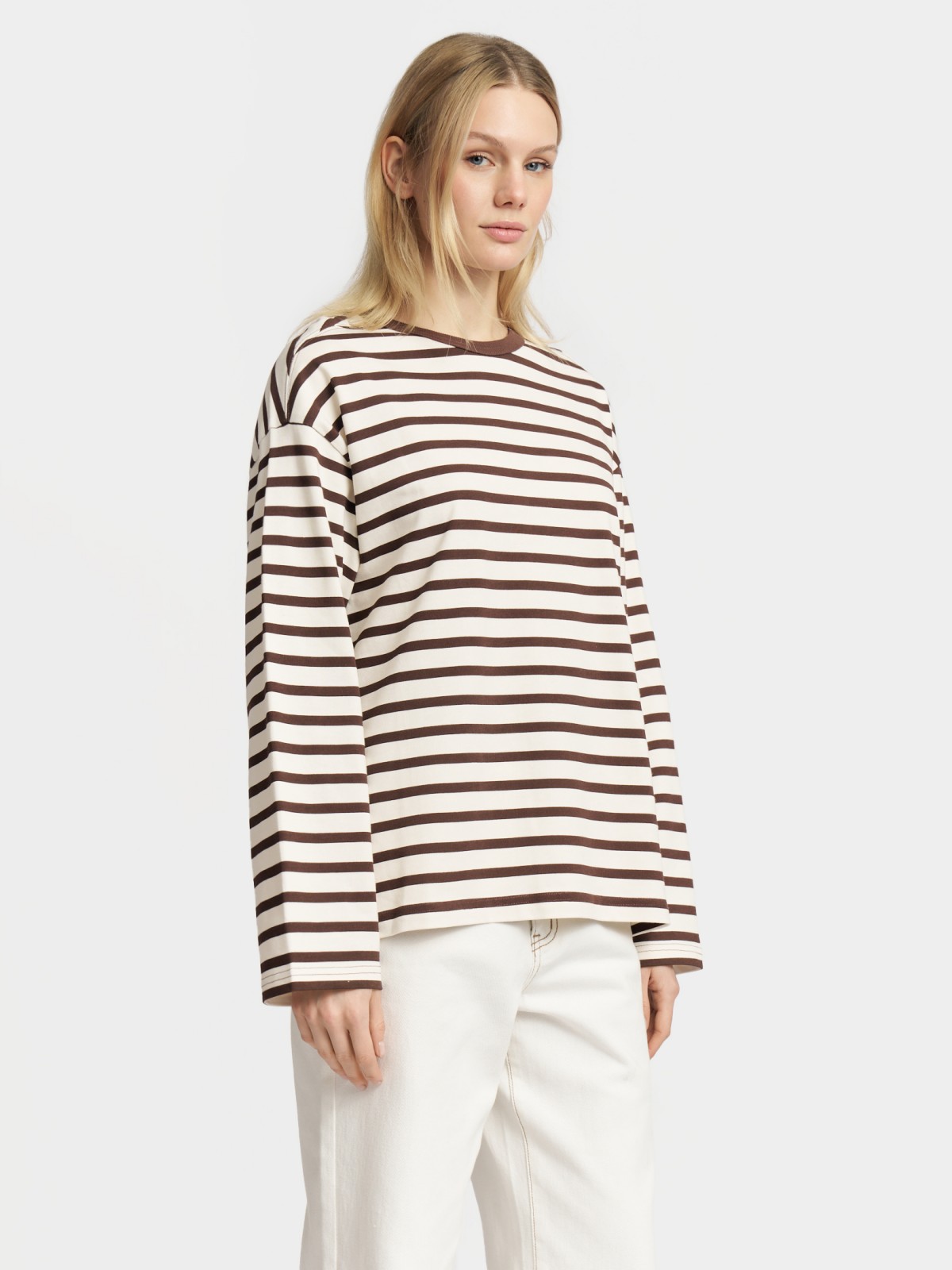 Лонгслив-тельняшка из хлопка в полоску