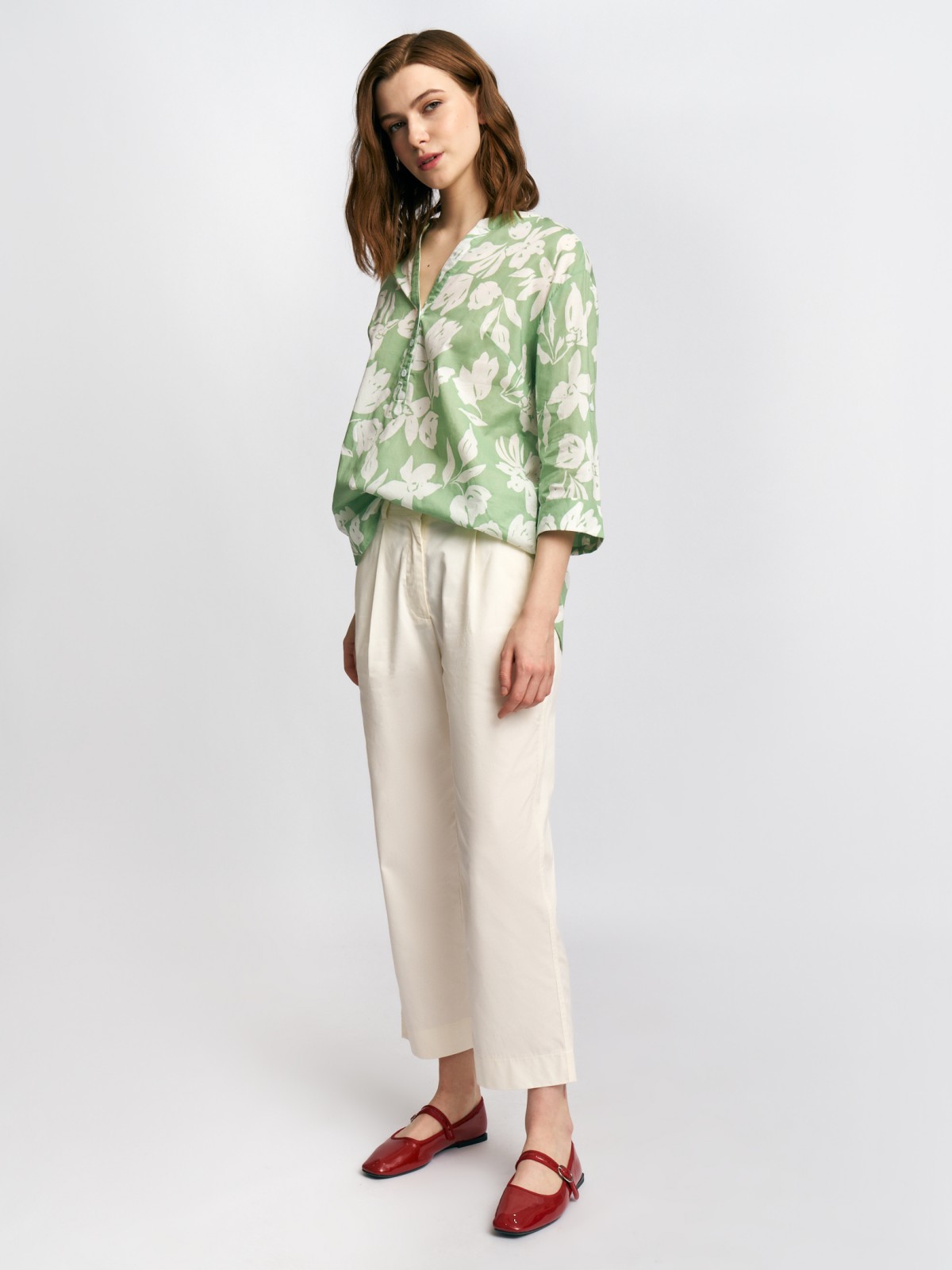 Брюки фасона Carrot из хлопка