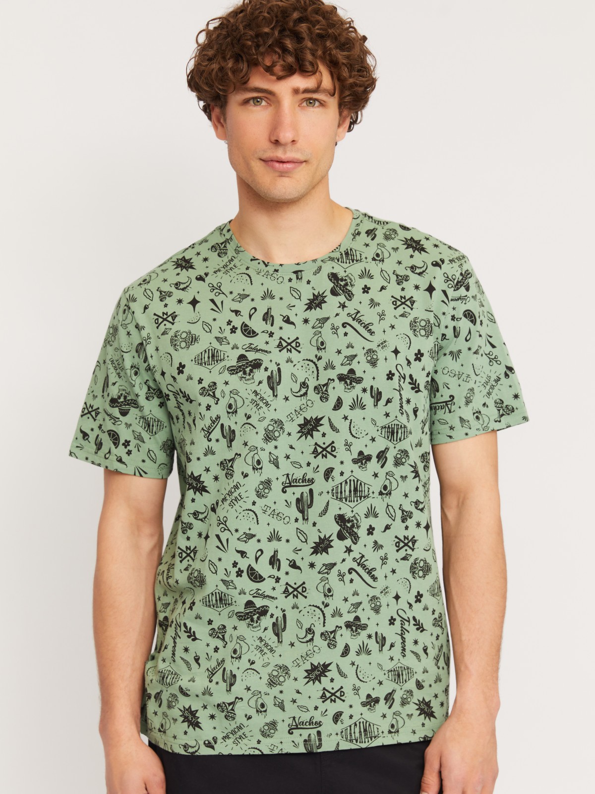 Футболка из хлопка с принтом