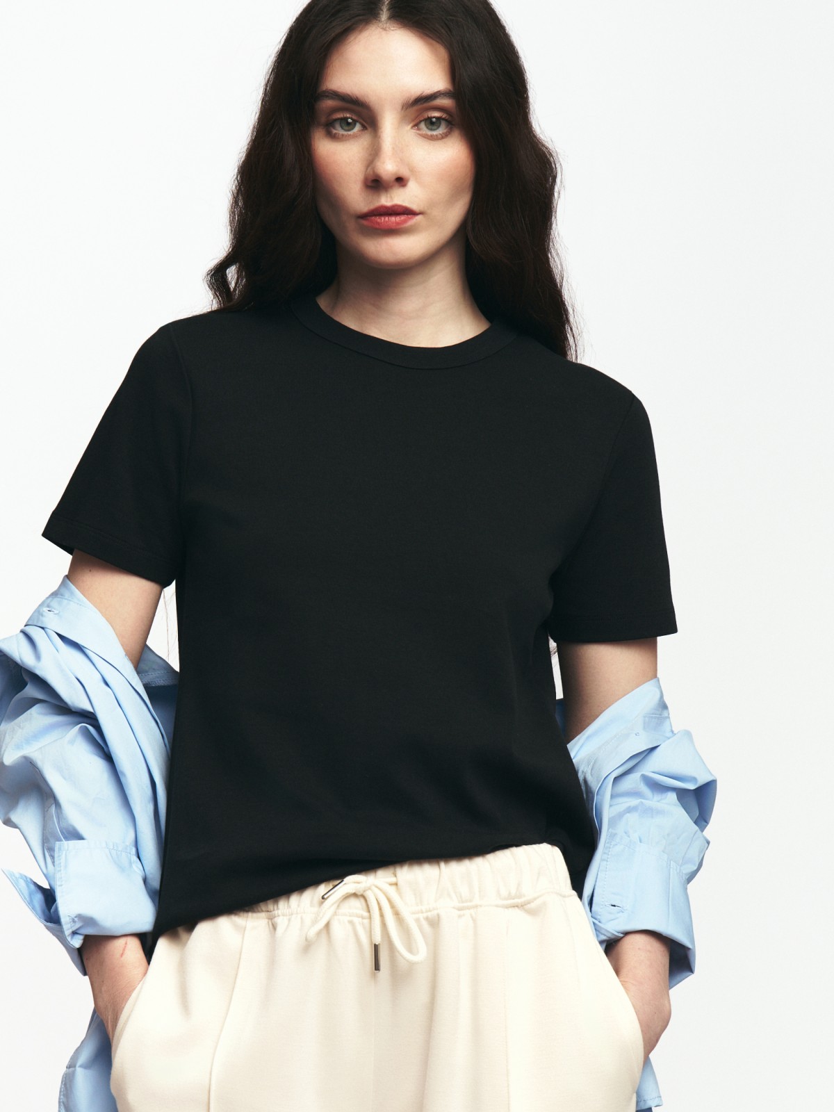 Футболка из хлопка однотонная