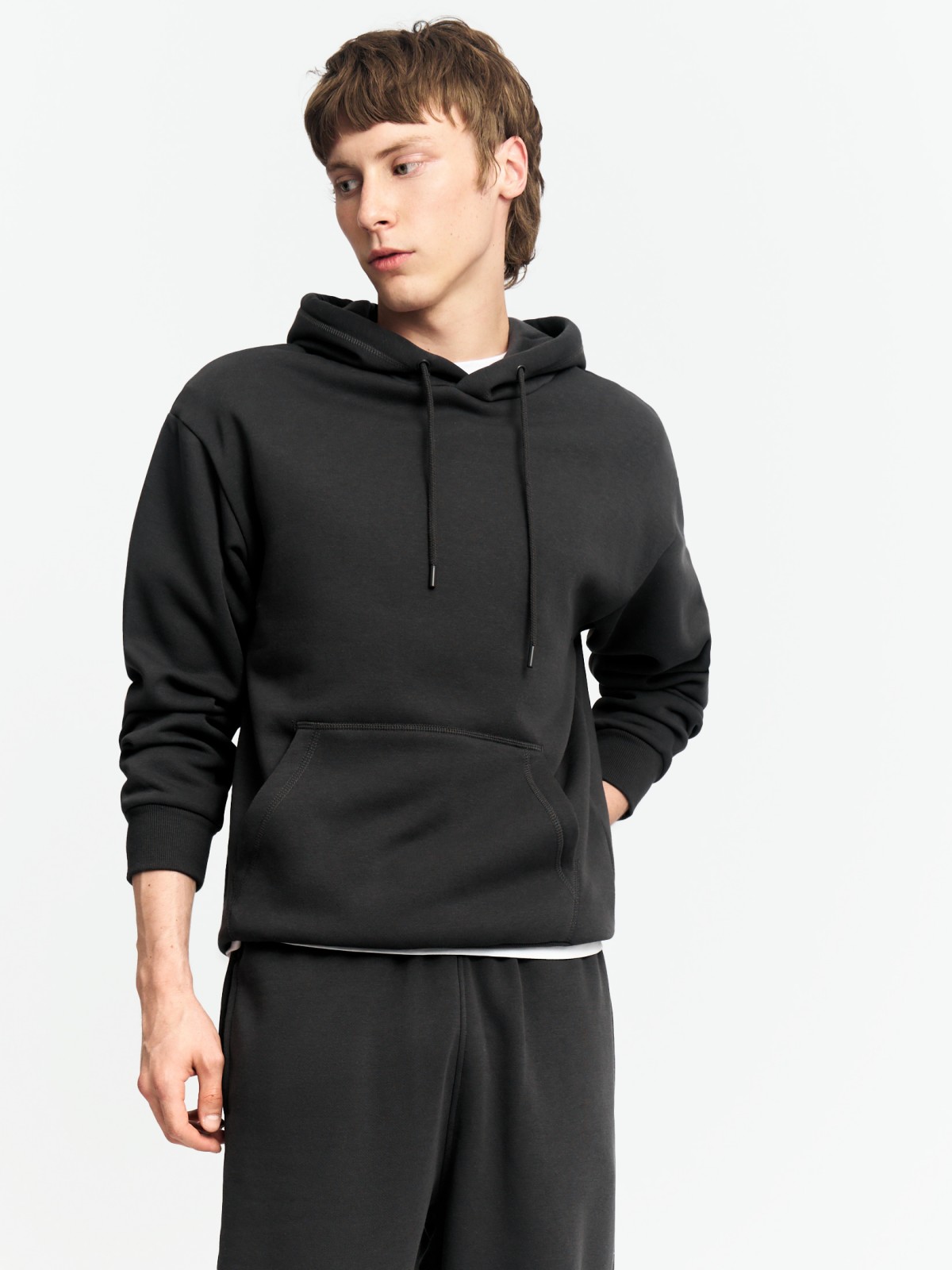 Утеплённый худи с капюшоном и начёсом