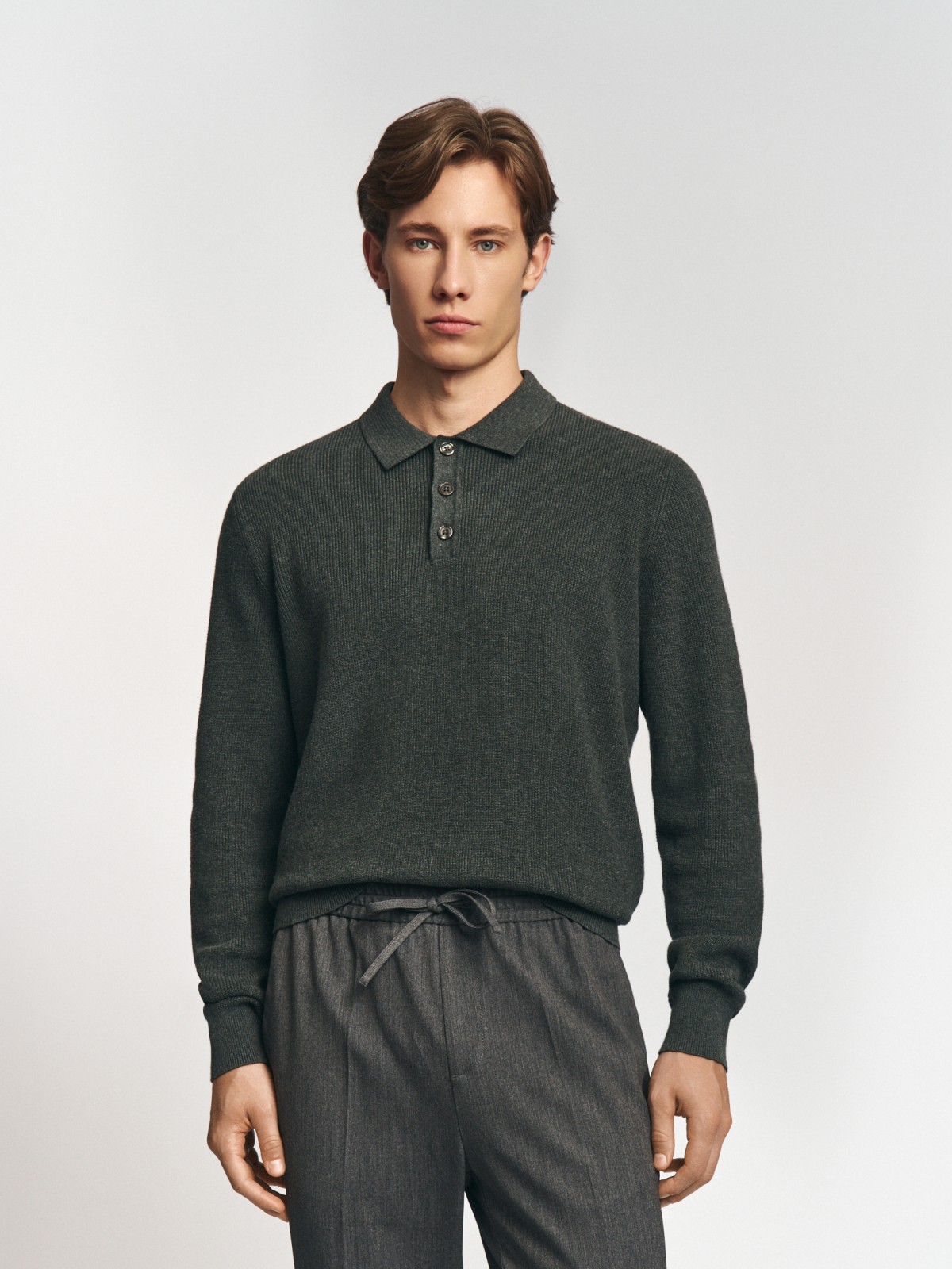 Трикотажный джемпер поло из хлопка