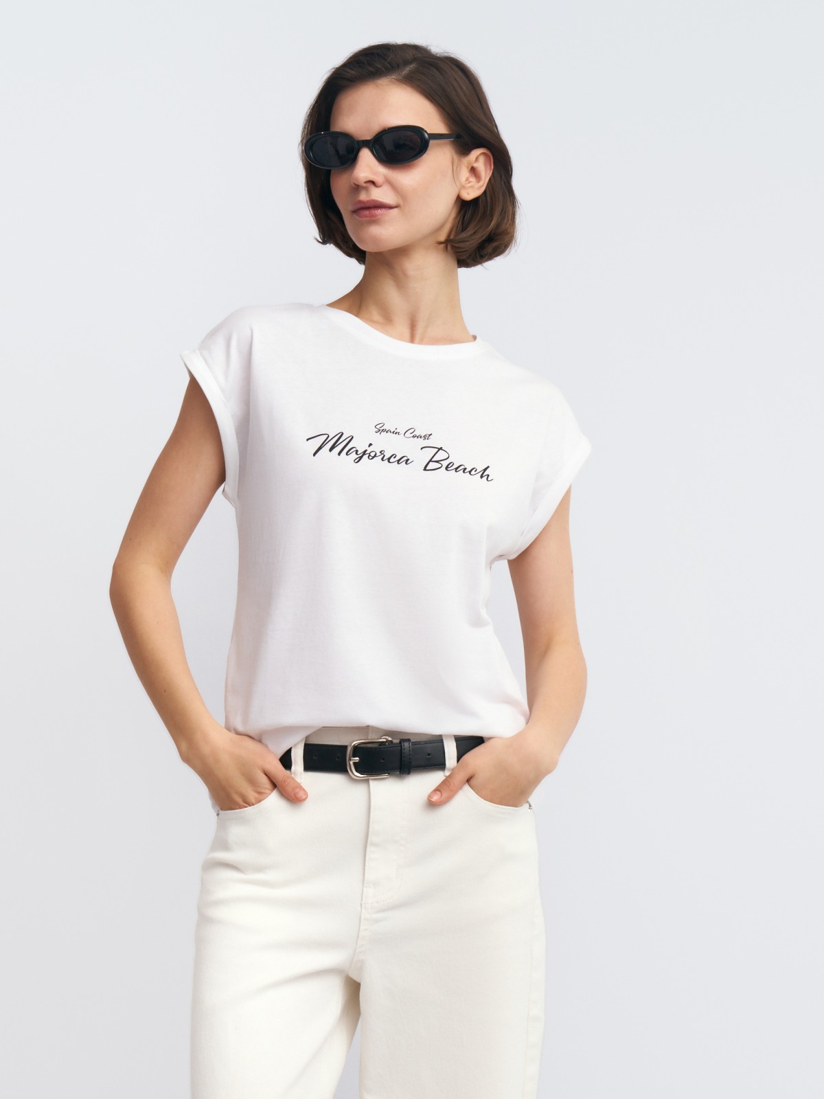 Футболка из хлопка с принтом-надписью