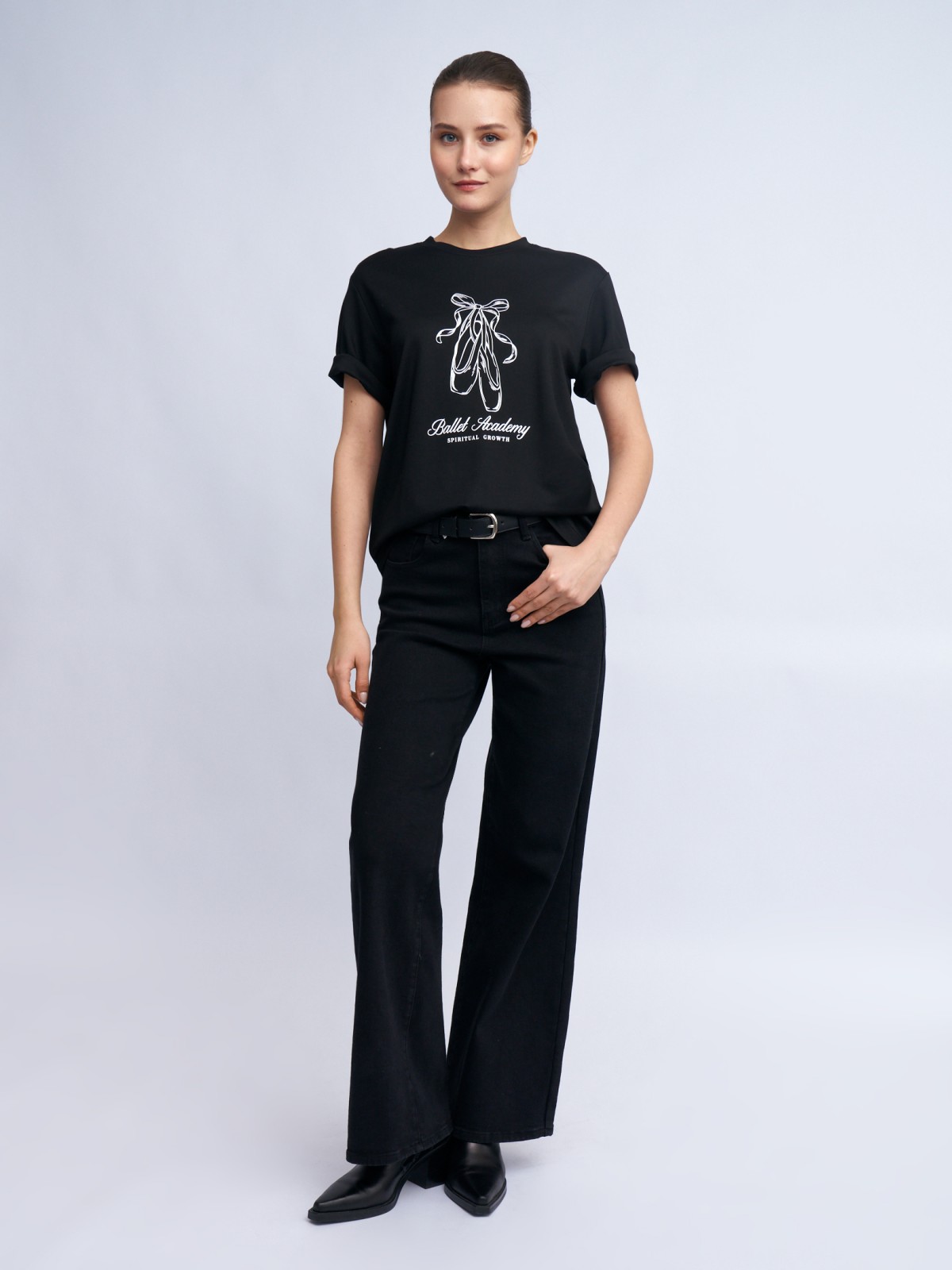 Трикотажная футболка с принтом