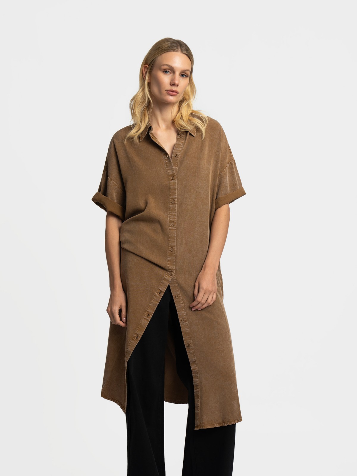 Платье-рубашка миди