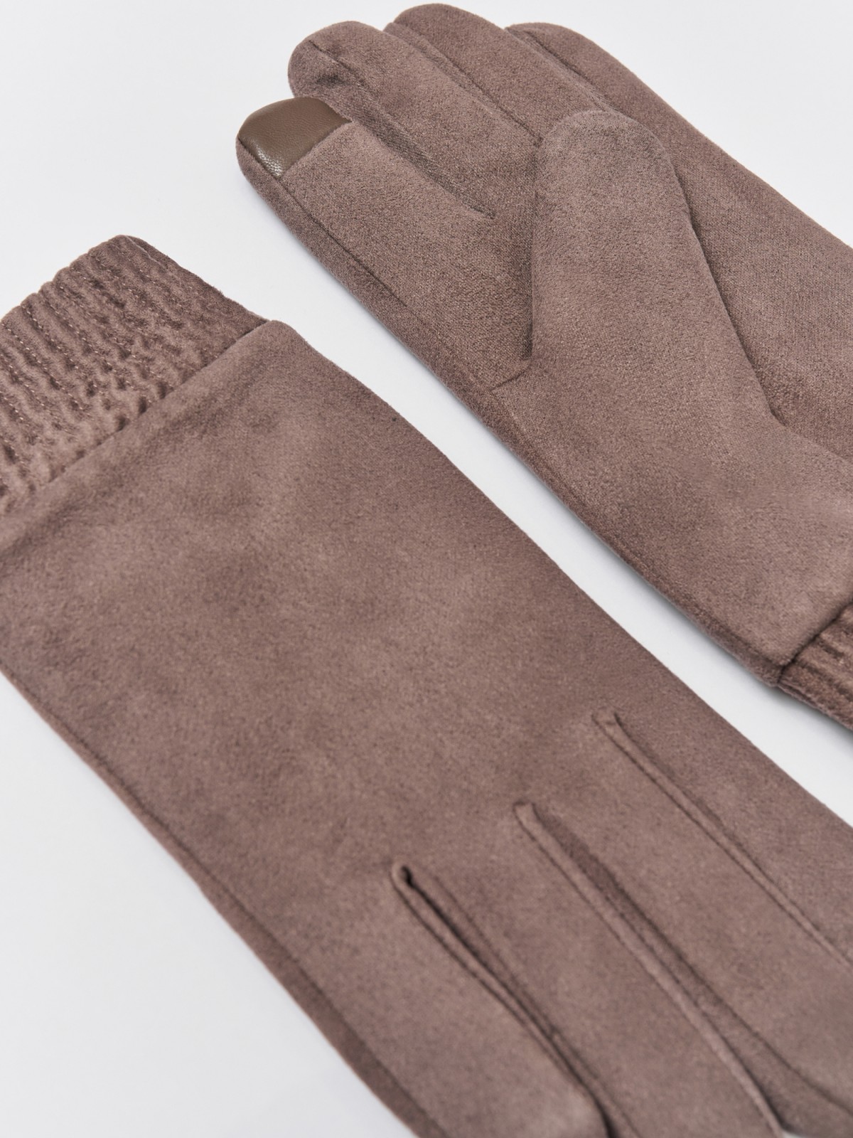 Тёплые перчатки Touch Screen из экозамши