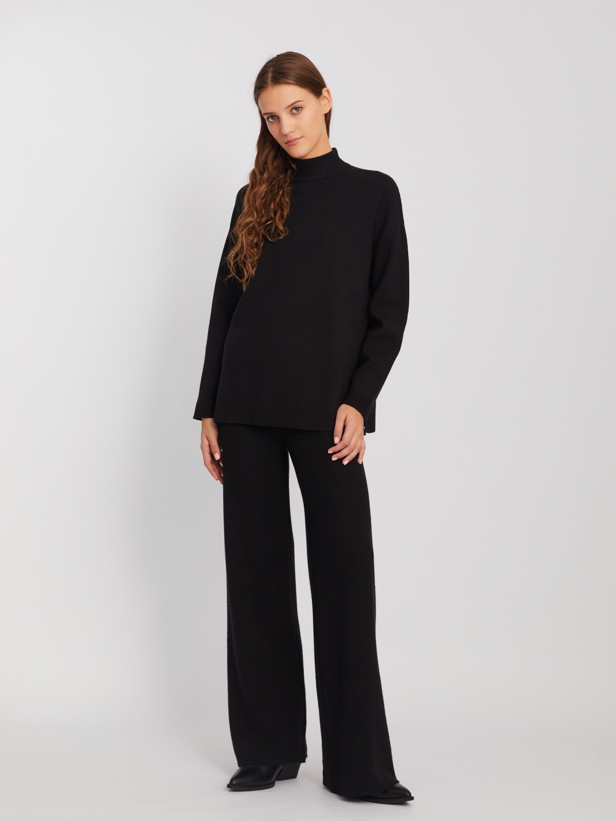 Брюки из вязаного трикотажа с поясом на резинке