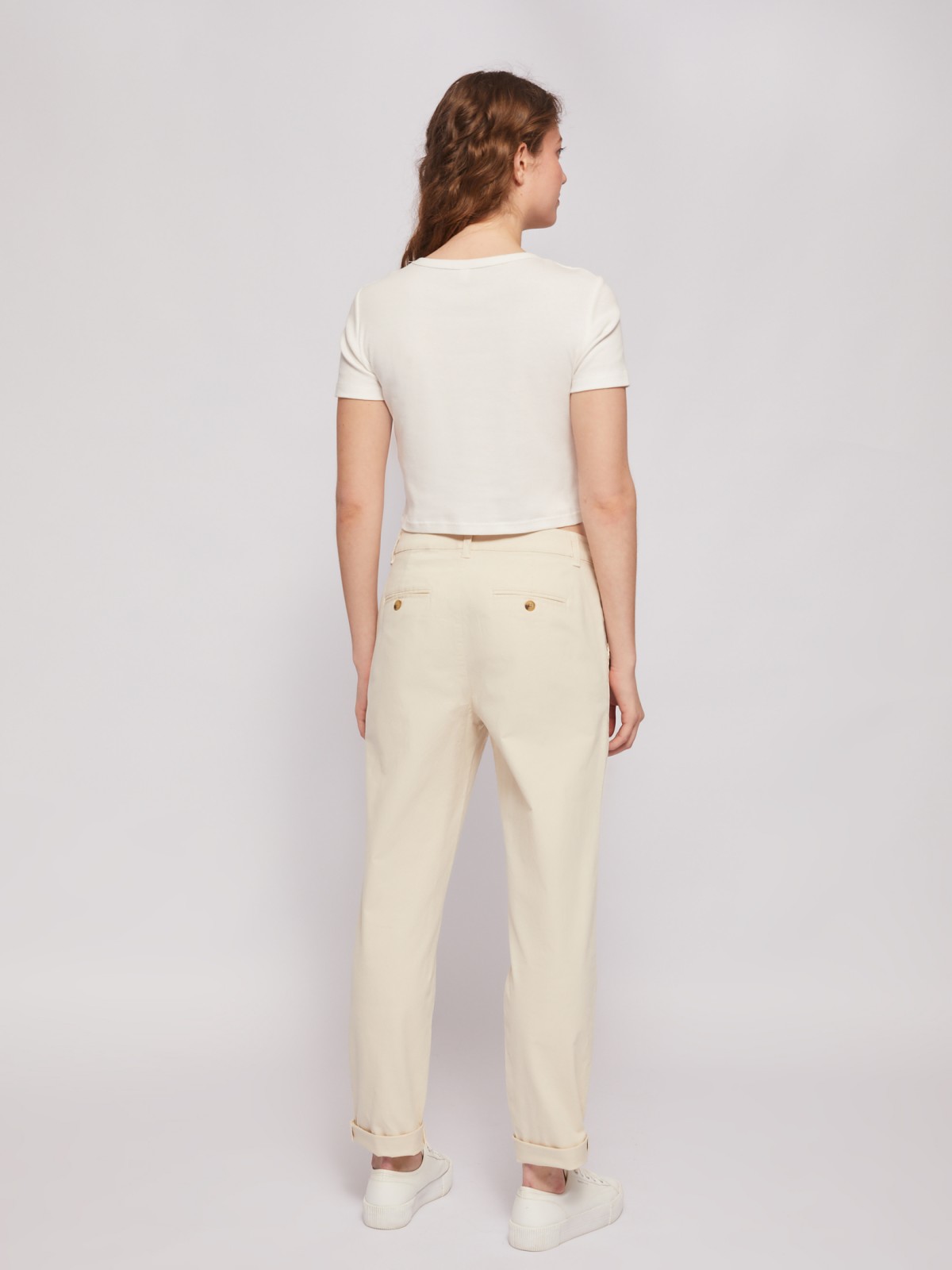 Брюки-чинос из хлопка со средней талией Брюки-чинос из хлопка со средней талией