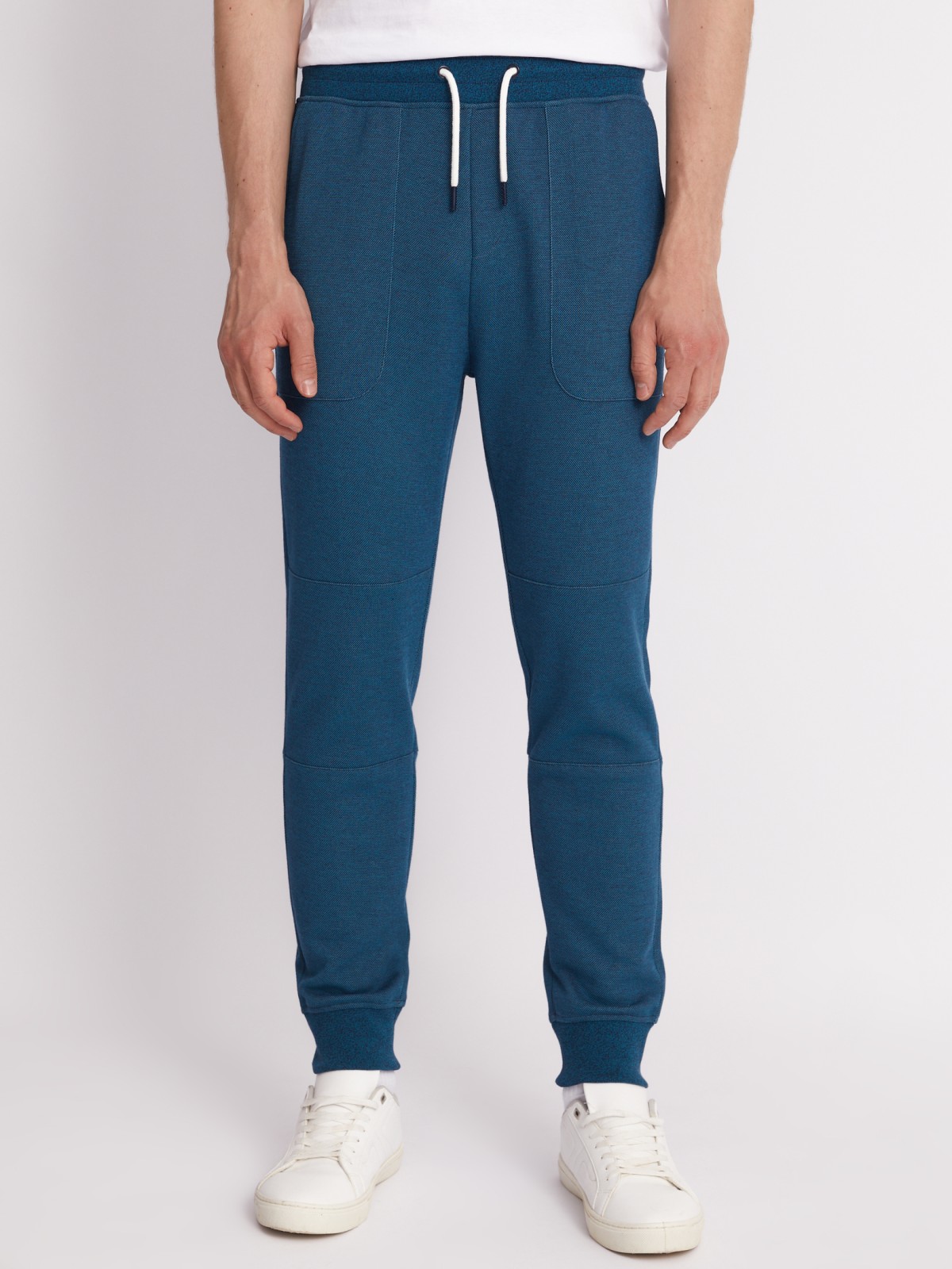 Трикотажные брюки-джоггеры в спортивном стиле zolla 213317604053, цвет бирюзовый, размер S - фото 2