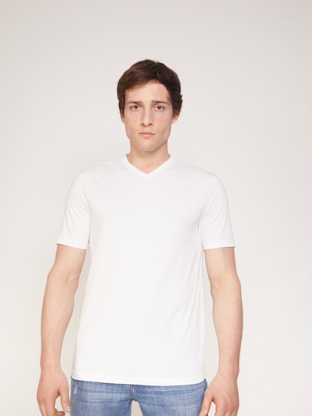 Хлопковая футболка zolla 011313273022, цвет белый, размер XS - фото 2
