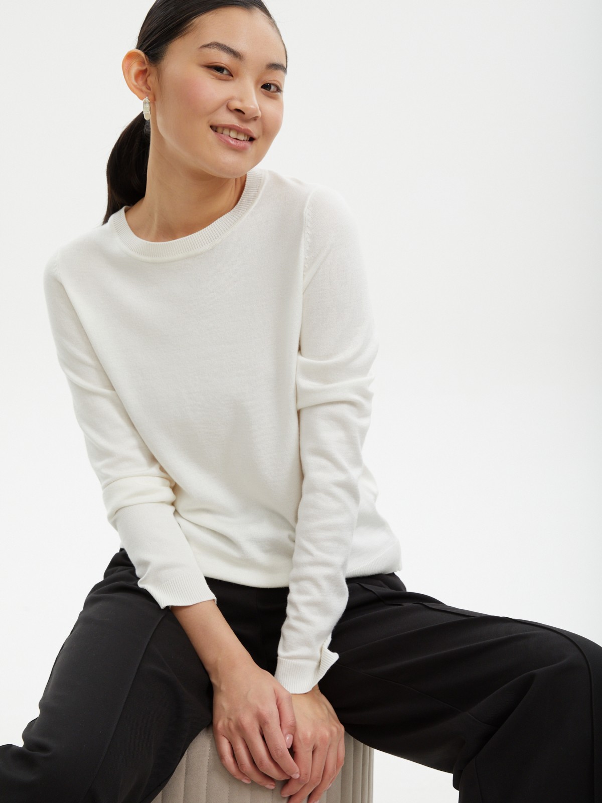 Трикотажный джемпер с длинным рукавом