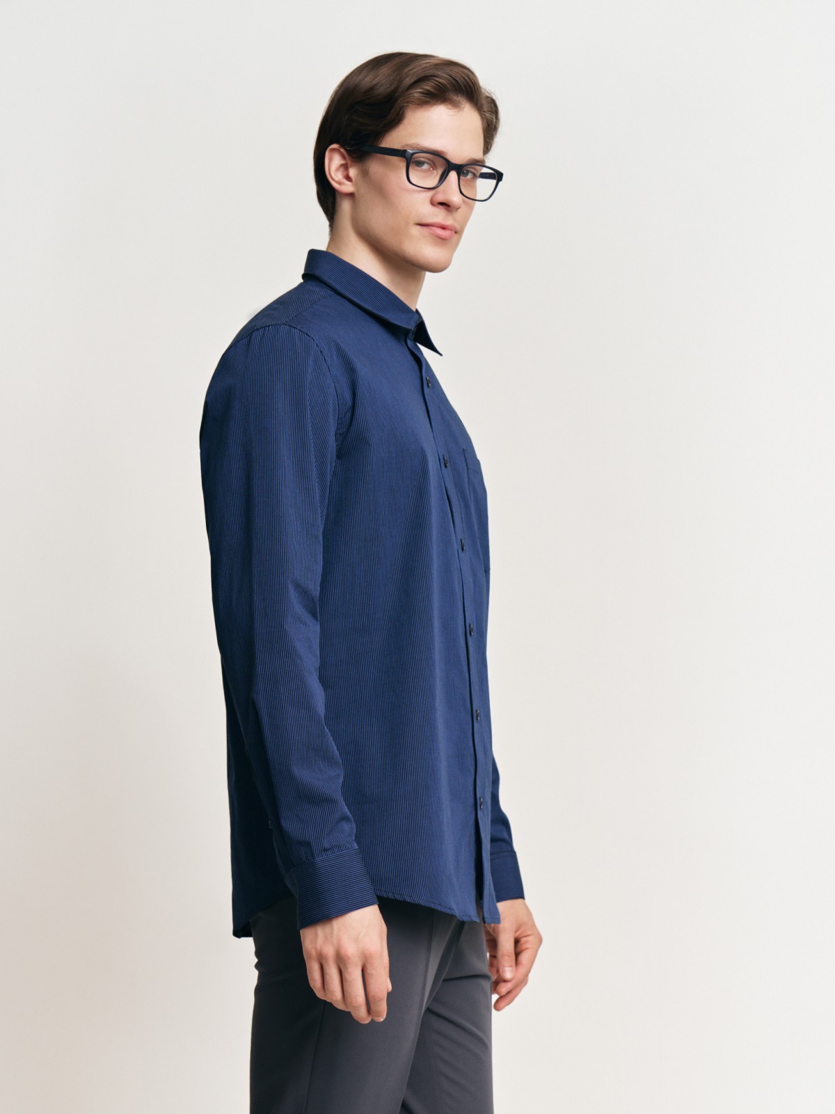 Рубашка в полоску с длинным рукавом