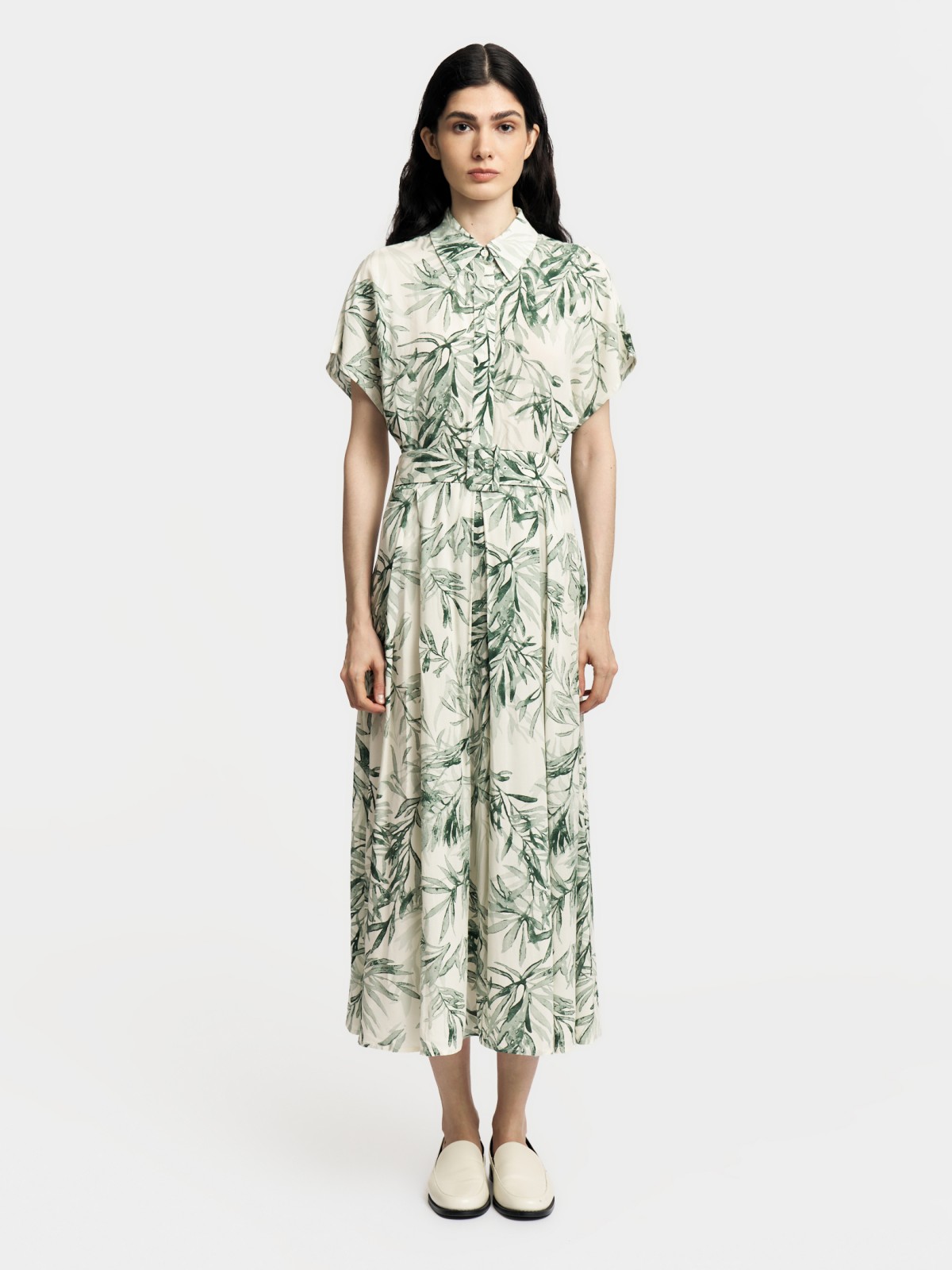 Платье-рубашка с принтом