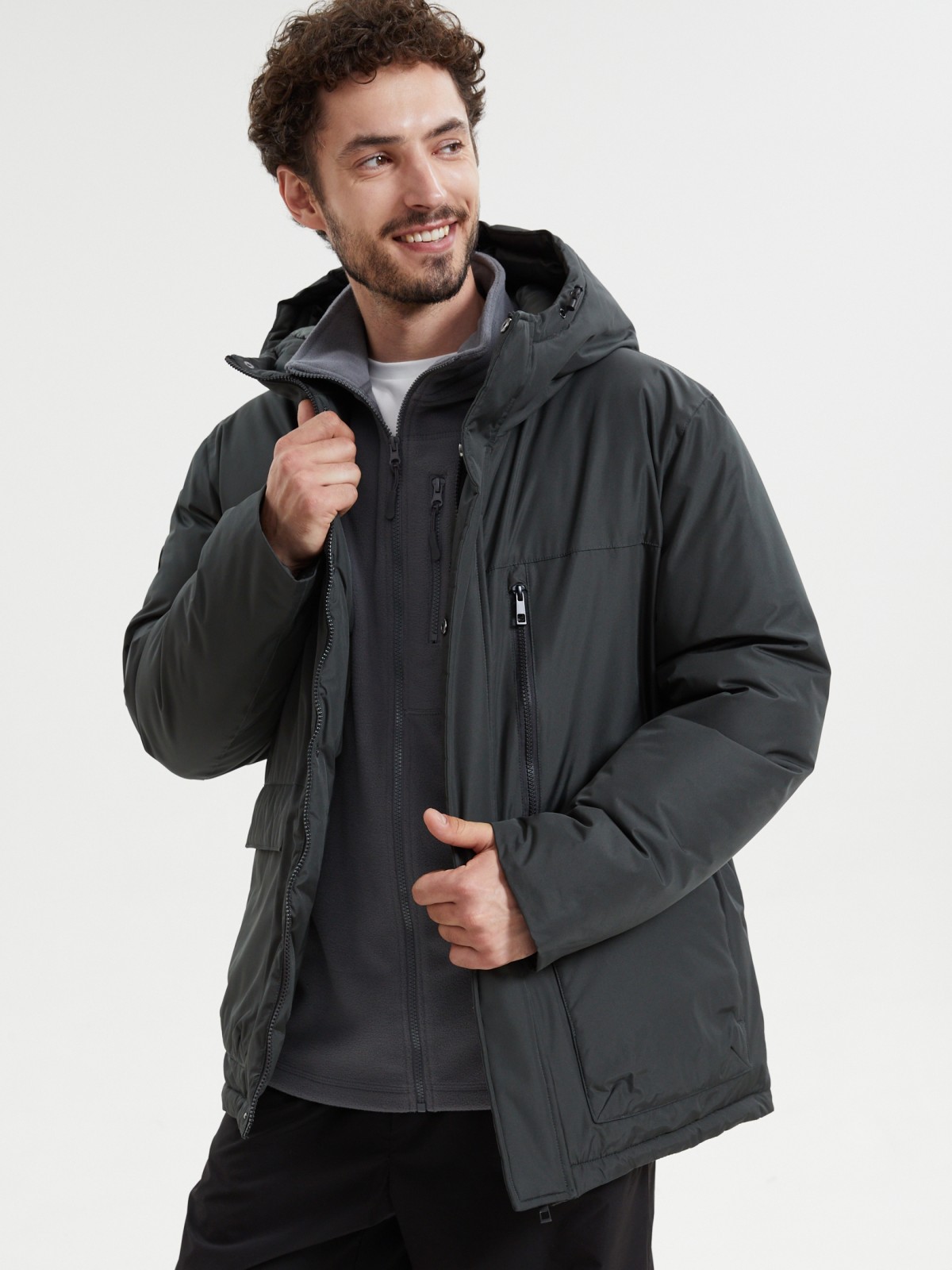 Куртка с капюшоном и утеплителем