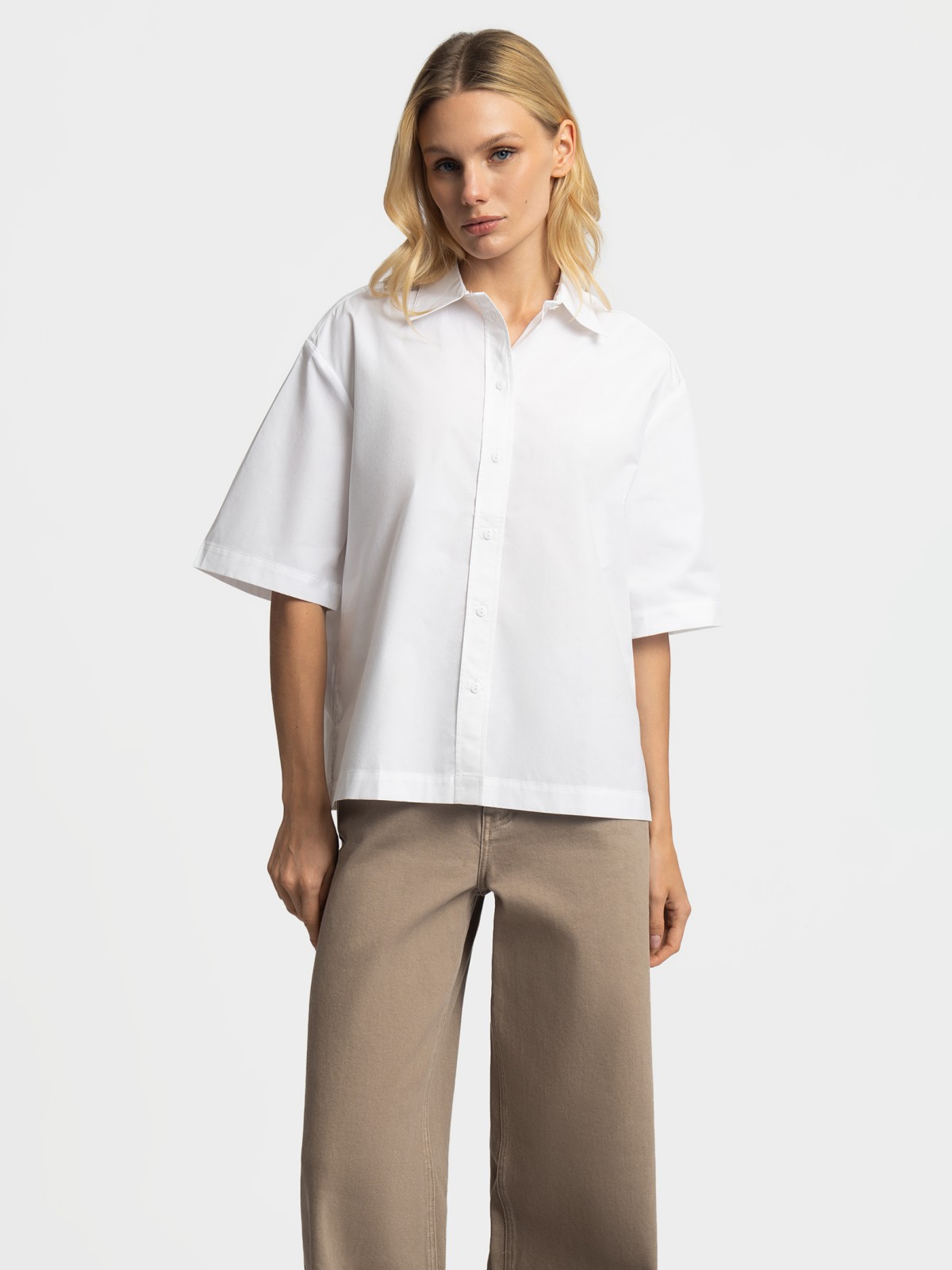 Рубашка из хлопка с коротким рукавом